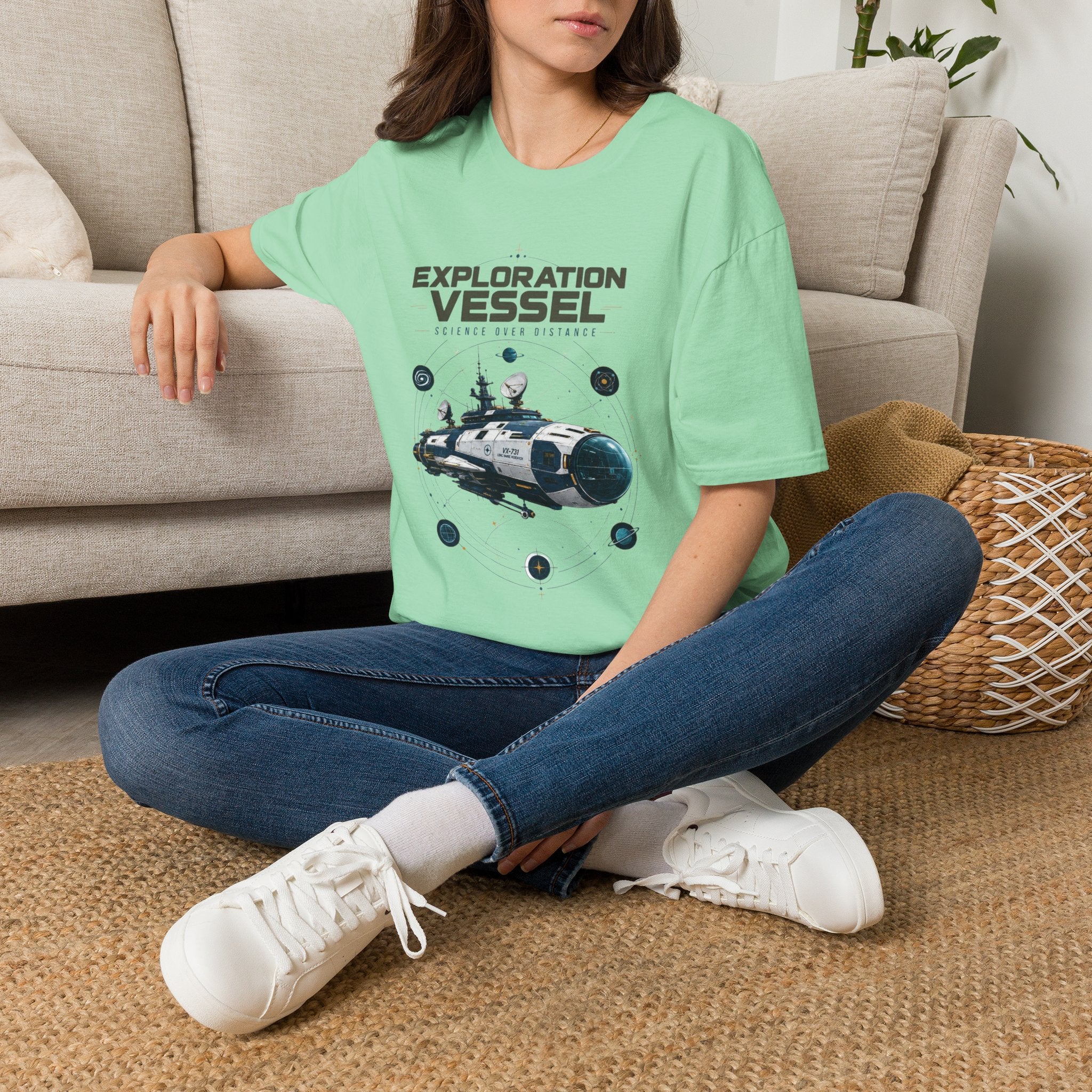 Exploration Vessel T-Shirt — Science Over Distance Space Graphic Tee