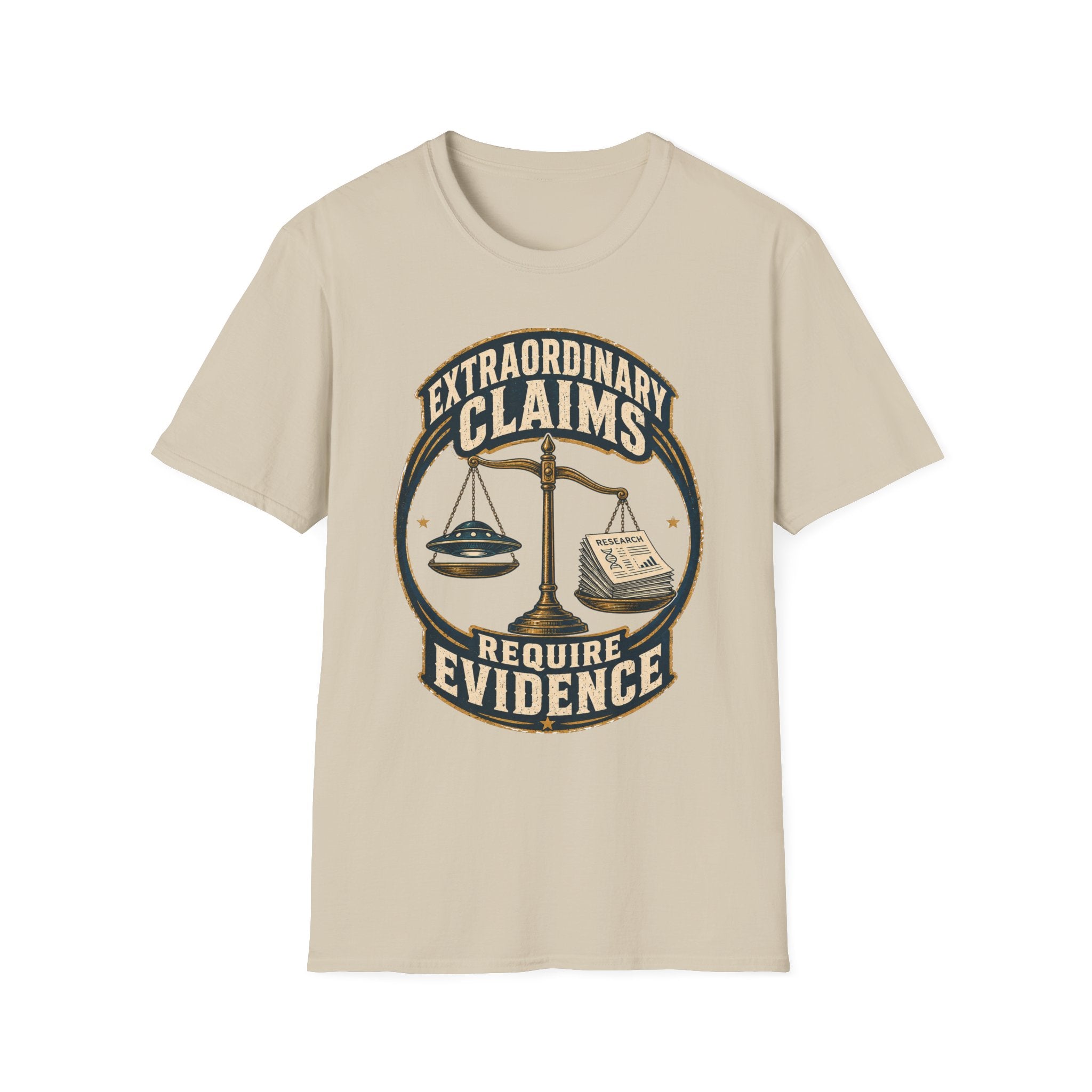 T-Shirt — “Extraordinary Claims Require Evidence” Skeptic Science Tee