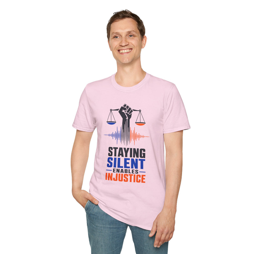 "Staying Silent Enables Injustice" Justice Fist Graphic Tee