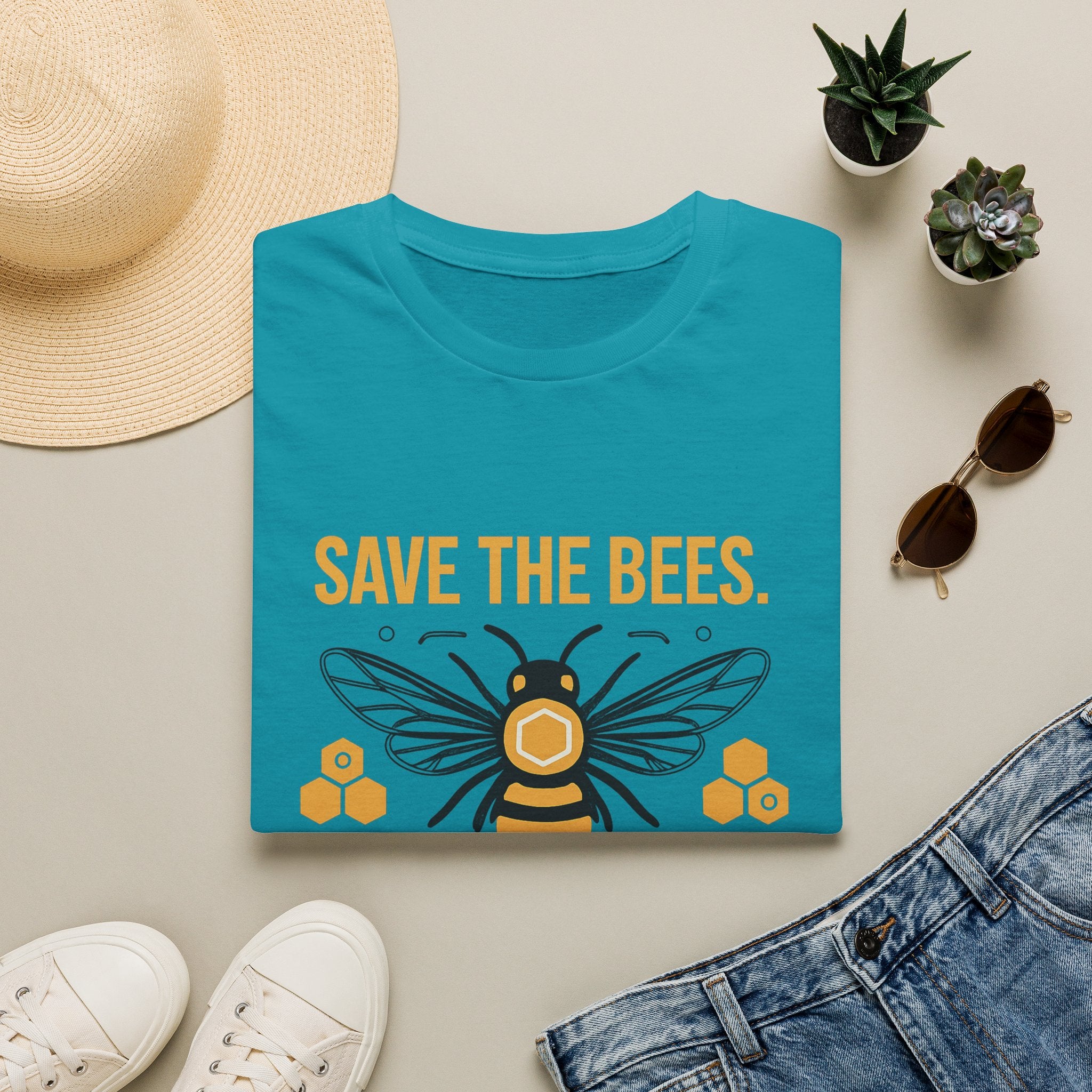 Save The Bees T-Shirt — "Save the Bees. Save the Food. Save Us." Eco Awareness Tee