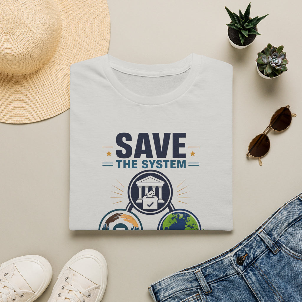 Save the System Graphic T-Shirt — Save Each Other, Save the Planet Eco Awareness Tee