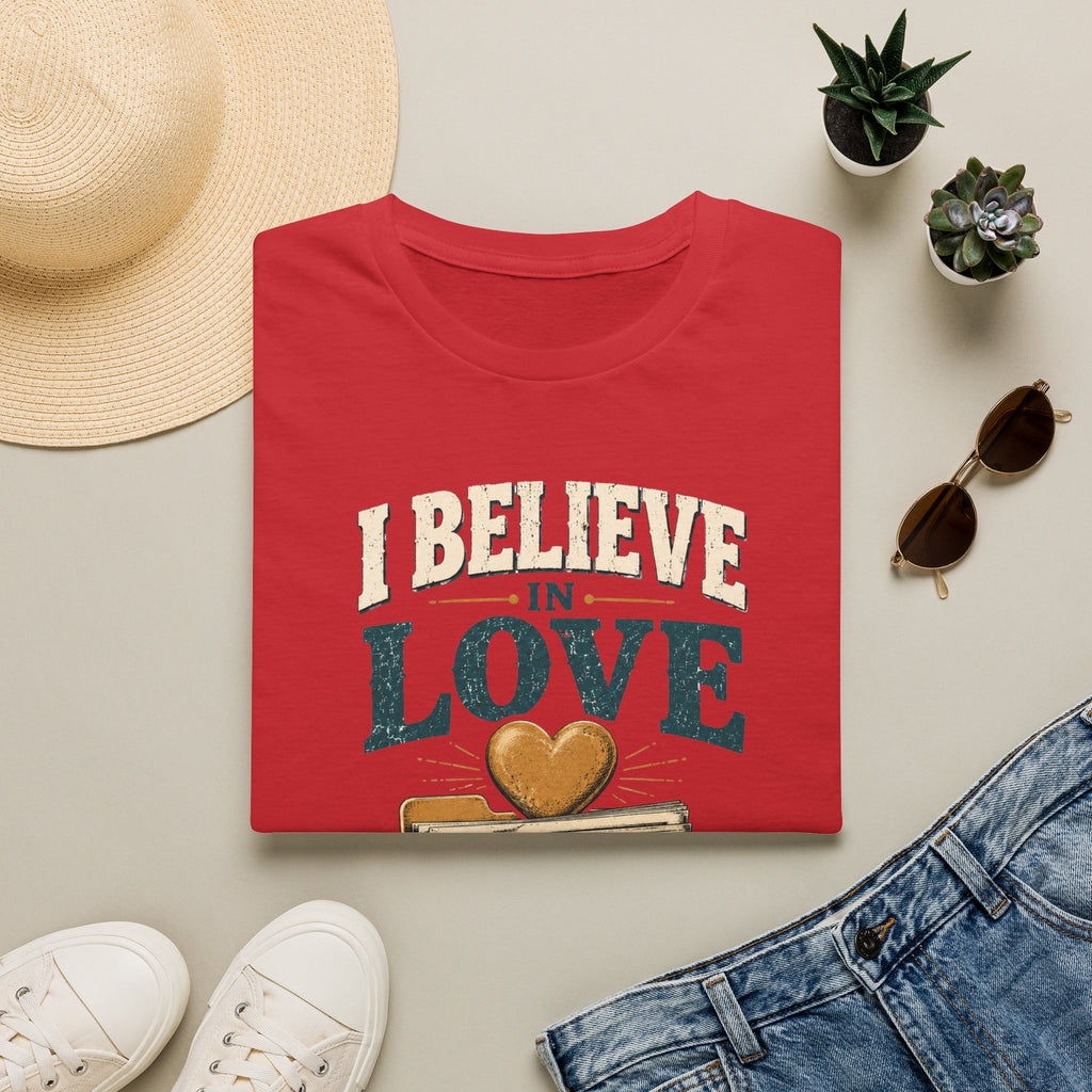 I Believe in Love T-Shirt — Funny Marriage License Optional Graphic Tee