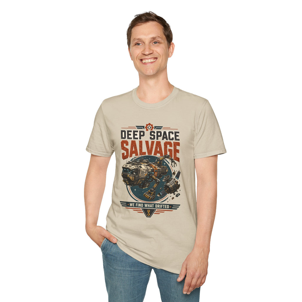 Deep Space Salvage T‑Shirt — Vintage Sci‑Fi Spacecraft Tee