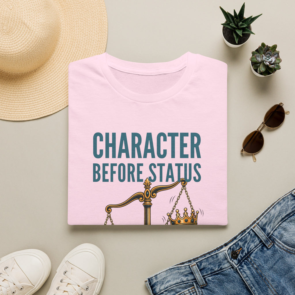 Character Before Status T-Shirt — Scales & Crown Inspirational Graphic Tee