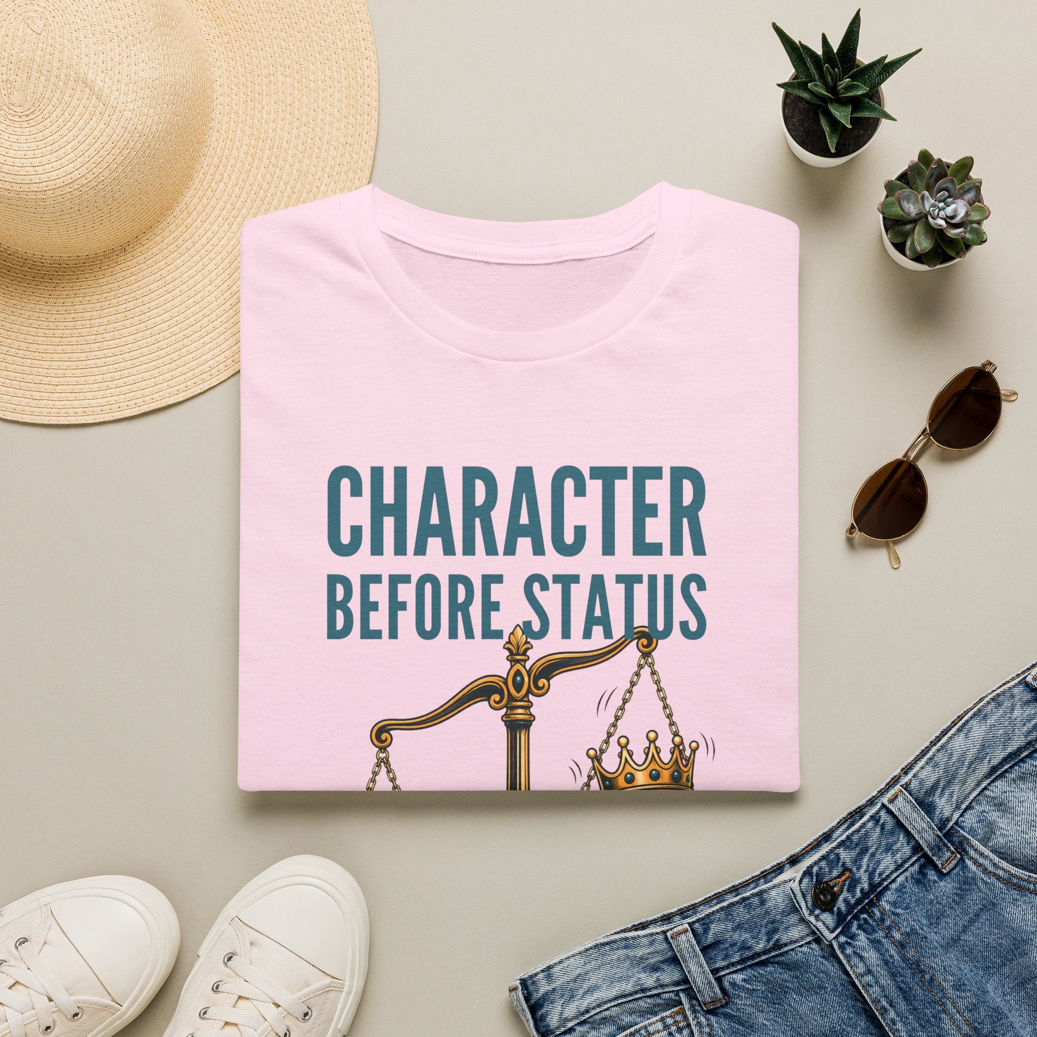 Character Before Status T-Shirt — Scales & Crown Inspirational Graphic Tee
