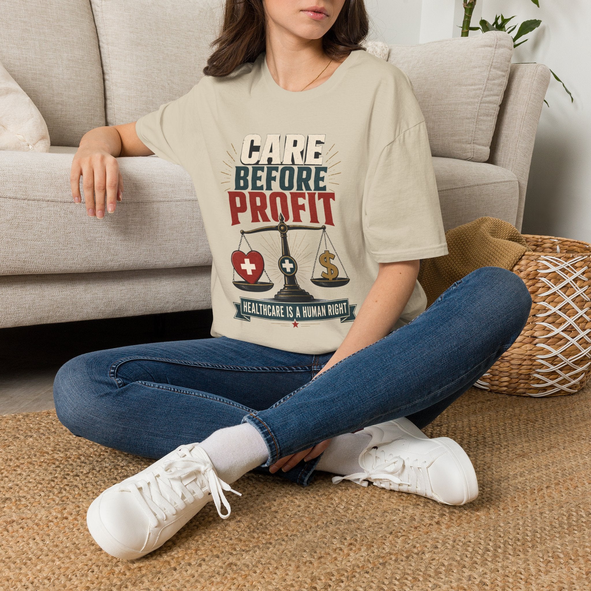 Care Before Profit T-Shirt – Healthcare Is A Human Right Tee