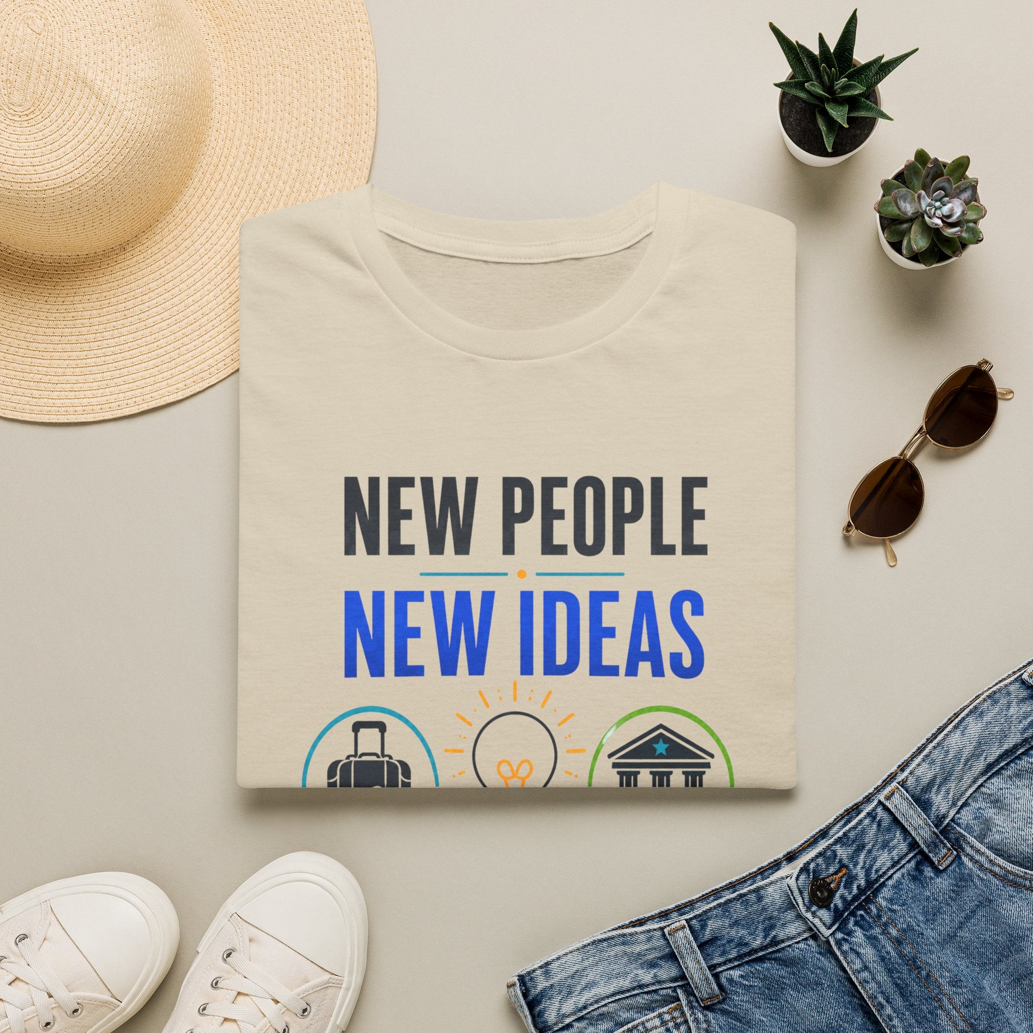 T-Shirt — "New People New Ideas, Stronger Future" Inspirational Graphic Tee