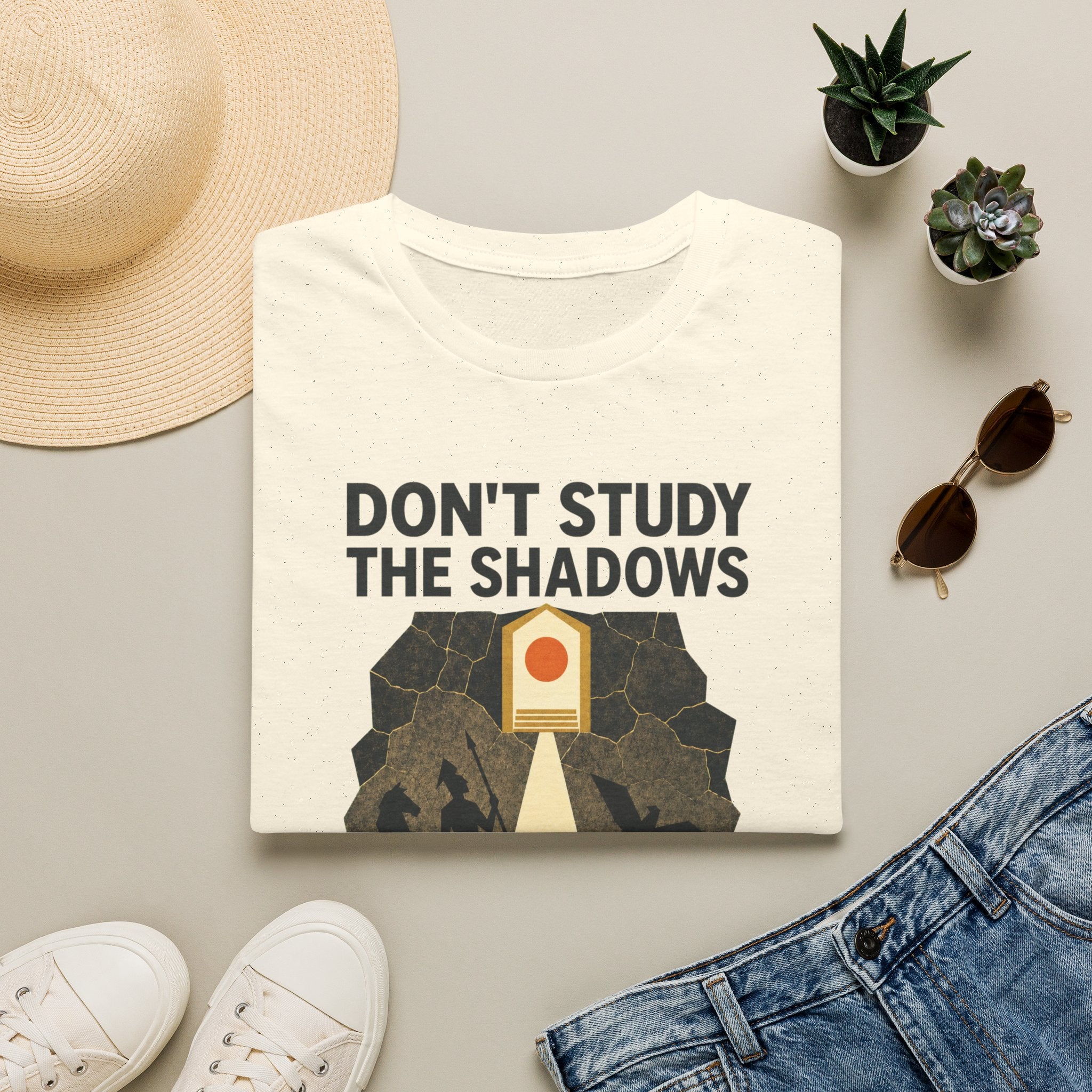 "Don't Study the Shadows, Find the Light" Inspirational Graphic Tee