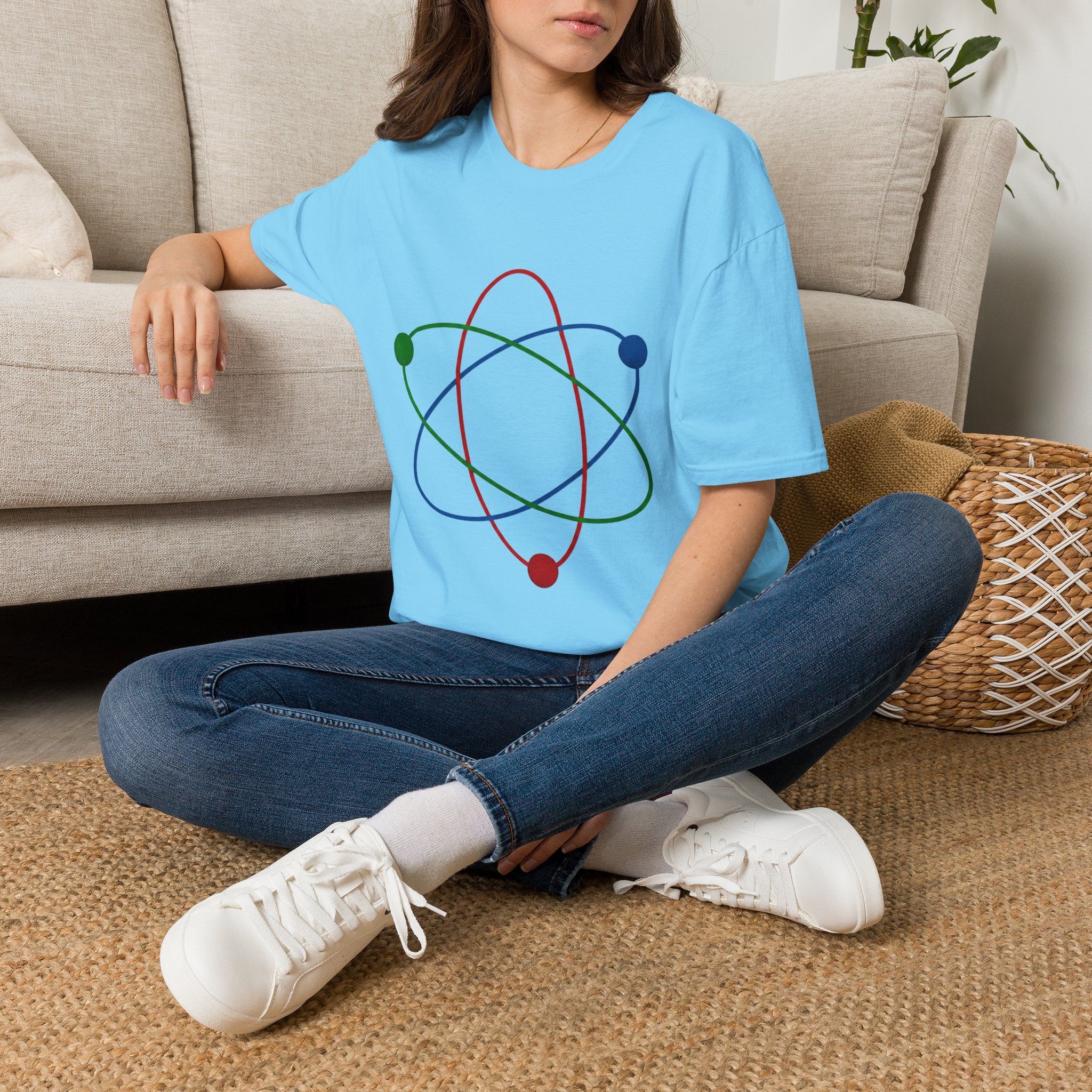 Science Atom Graphic T-Shirt — Colorful Retro Atomic Design