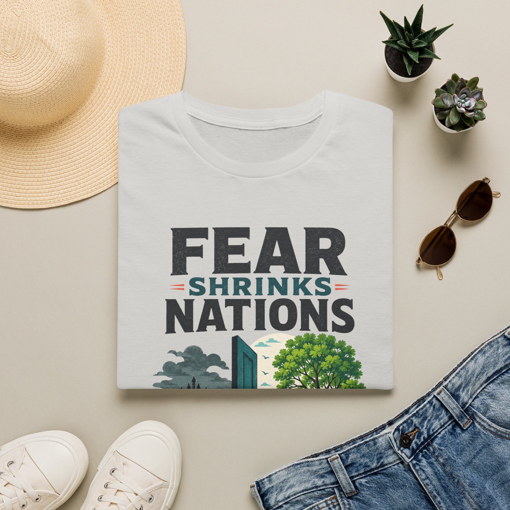 Fear Shrinks Nations T-Shirt — Inspirational “People Grow Them” Graphic Tee