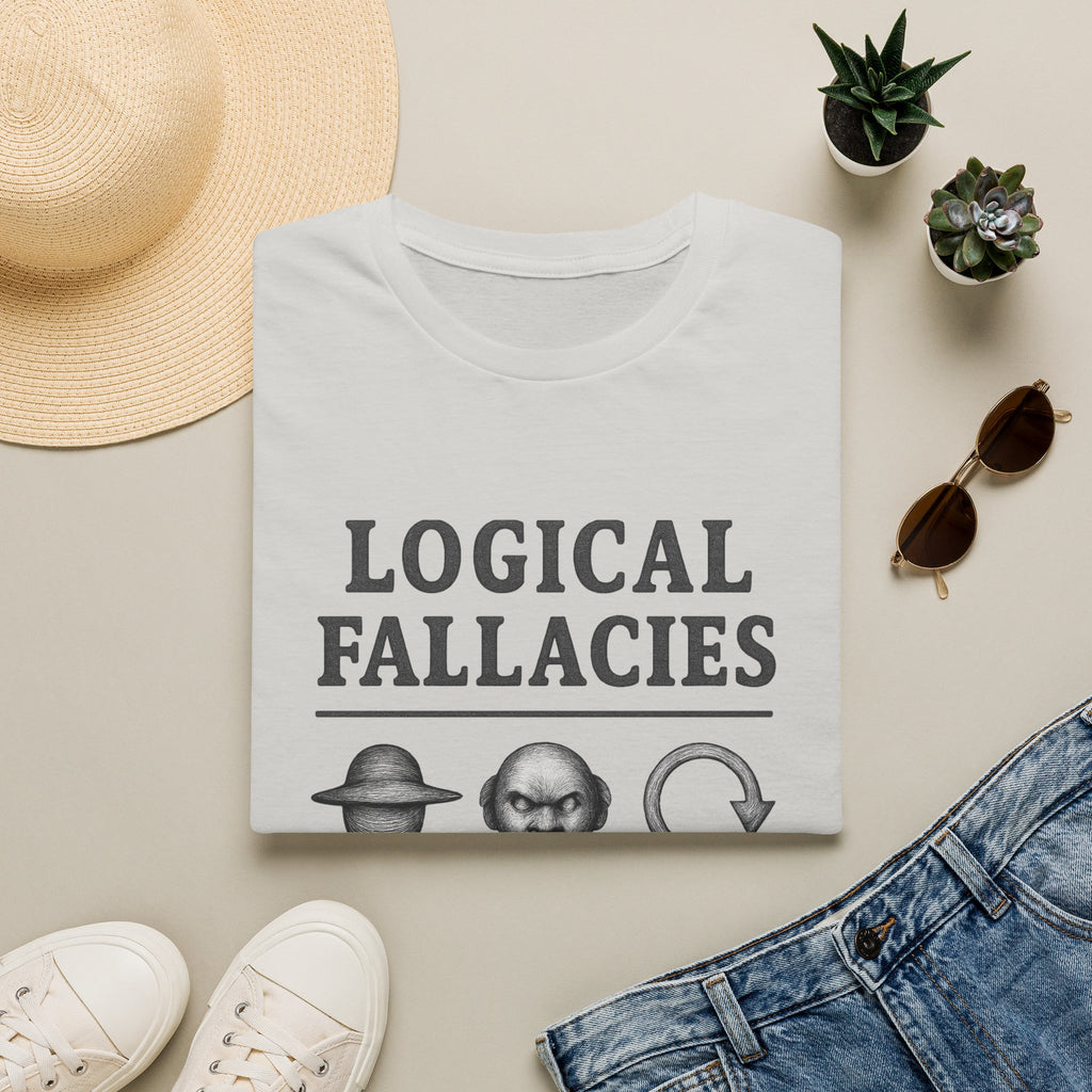 Logical Fallacies T‑Shirt — Illustrated Critical Thinking Shirt