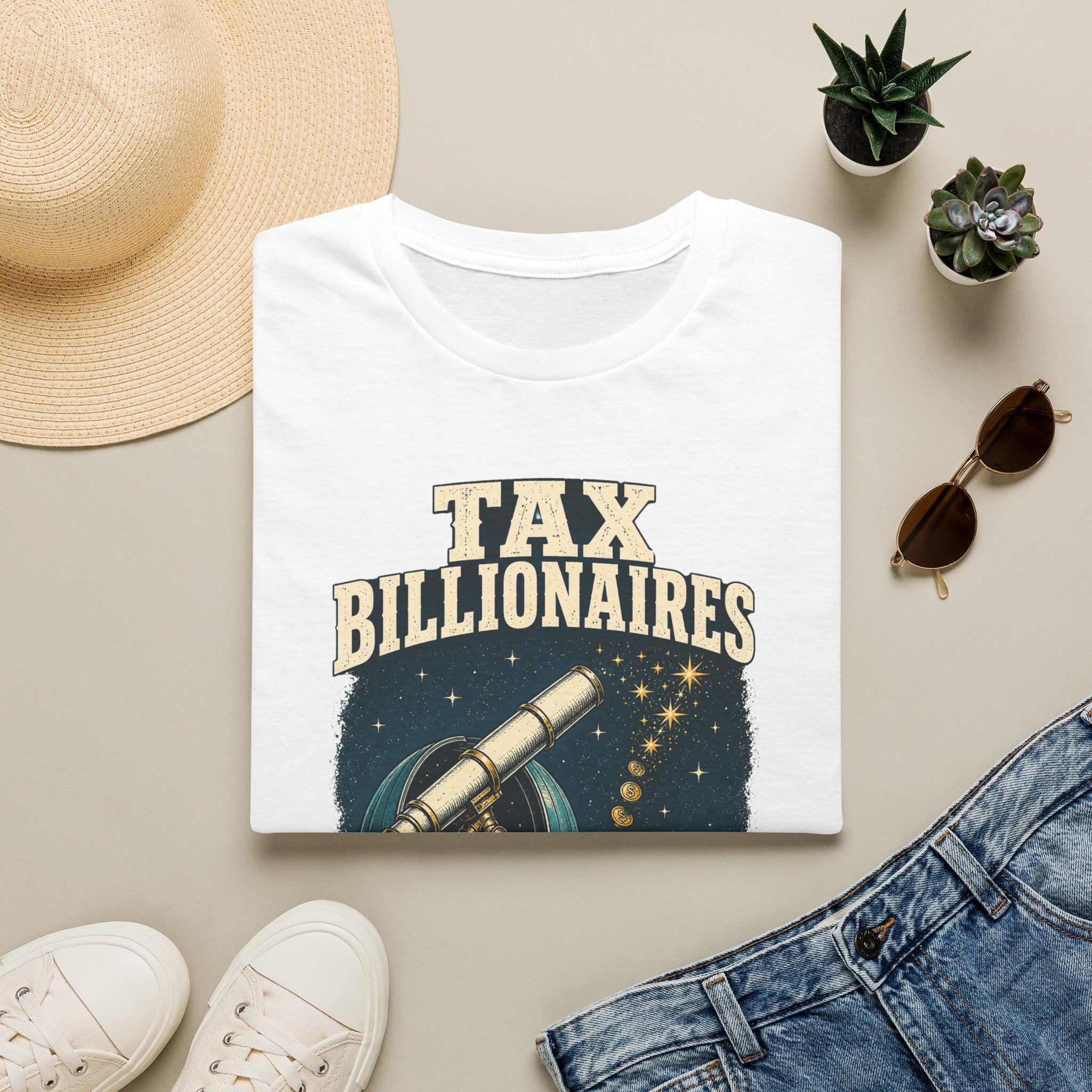 “Tax Billionaires” Telescope Graphic