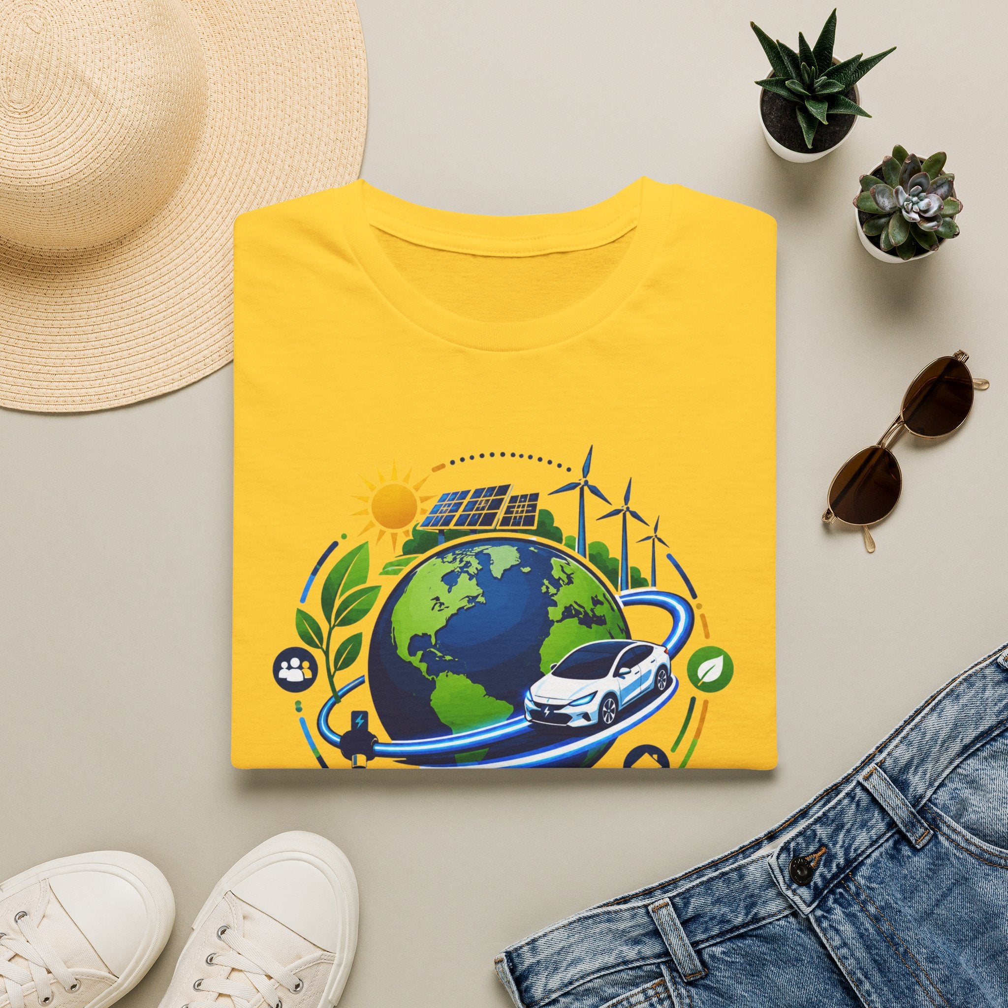 Earth Runs Better Electric Eco-Friendly EV Graphic Tee