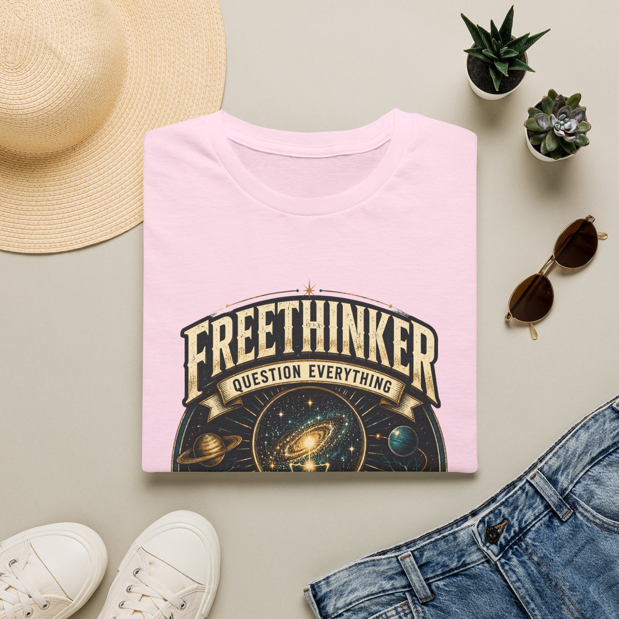 Freethinker Graphic T-Shirt — "Question Everything" Lightbulb Design