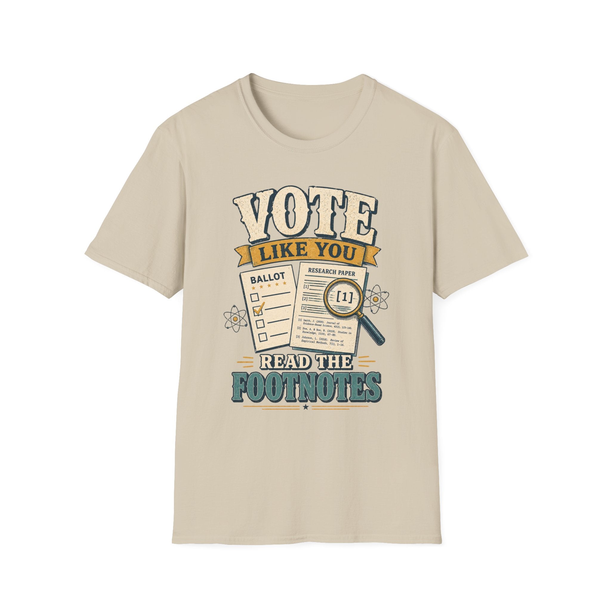 "Vote Like You Read the Footnotes" Vintage Voter Education Tee