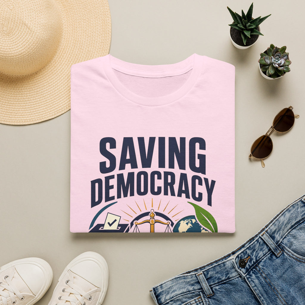 Saving Democracy T-Shirt — Equality & Sustainability Graphic Tee