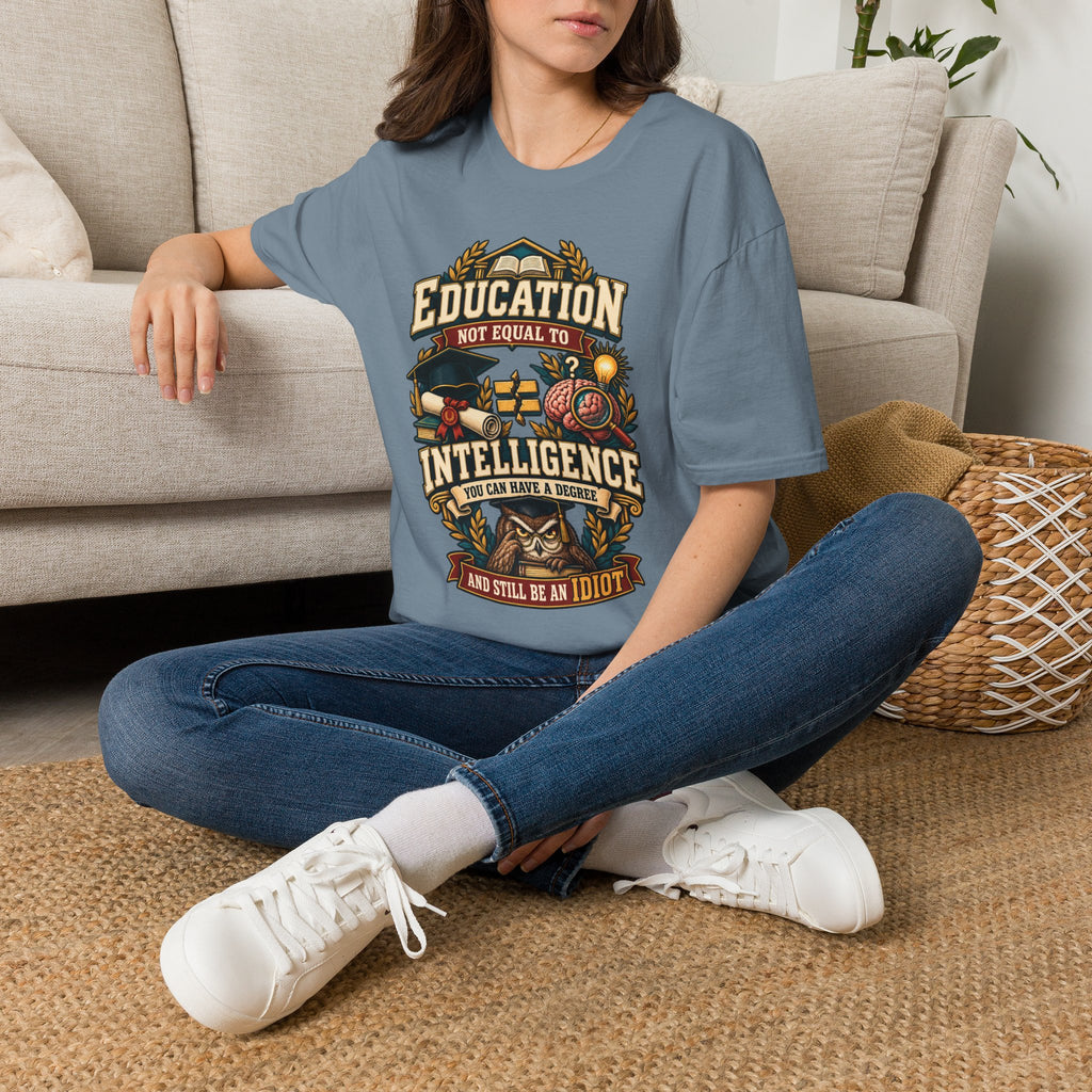 Education Not Equal to Intelligence T-Shirt