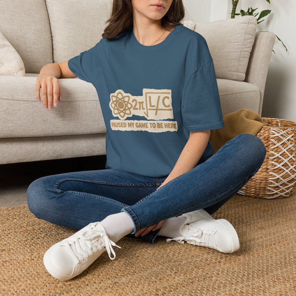 Physics Joke T-Shirt — '2π L/C' Retro Atom Graphic (I Used My Game to Be Here)