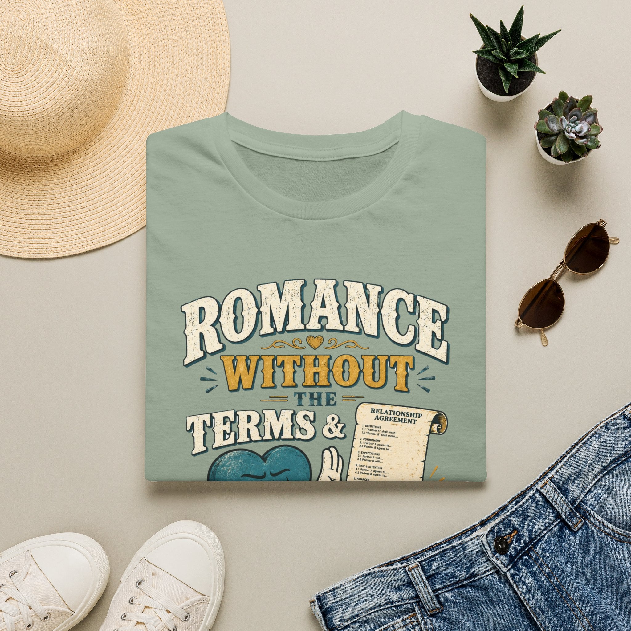 Romance Without the Terms & Conditions T-Shirt — Funny Relationship Graphic Tee