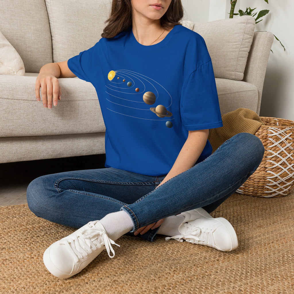 Solar System Graphic T-Shirt — Minimal Planet Lineup Tee