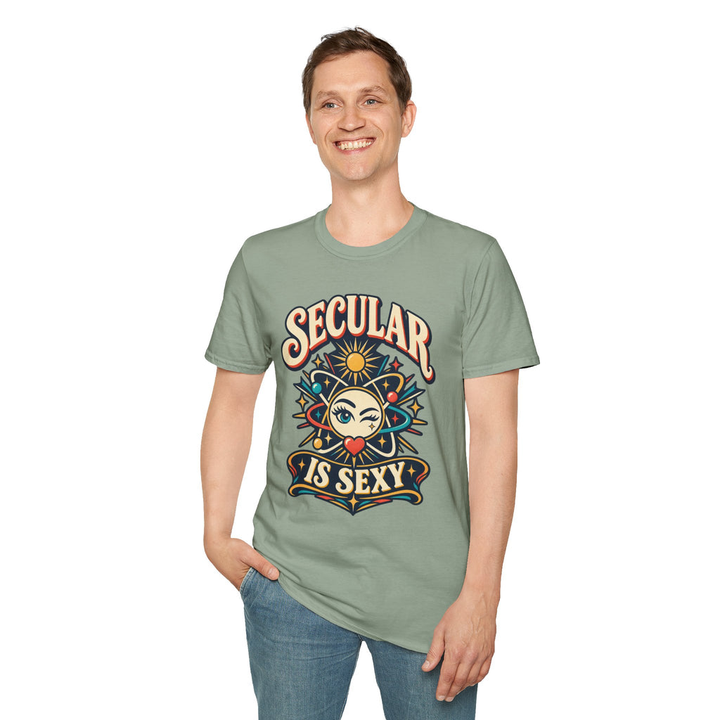 Secular Is Sexy T-Shirt — Retro Spiritual Sun Graphic Tee