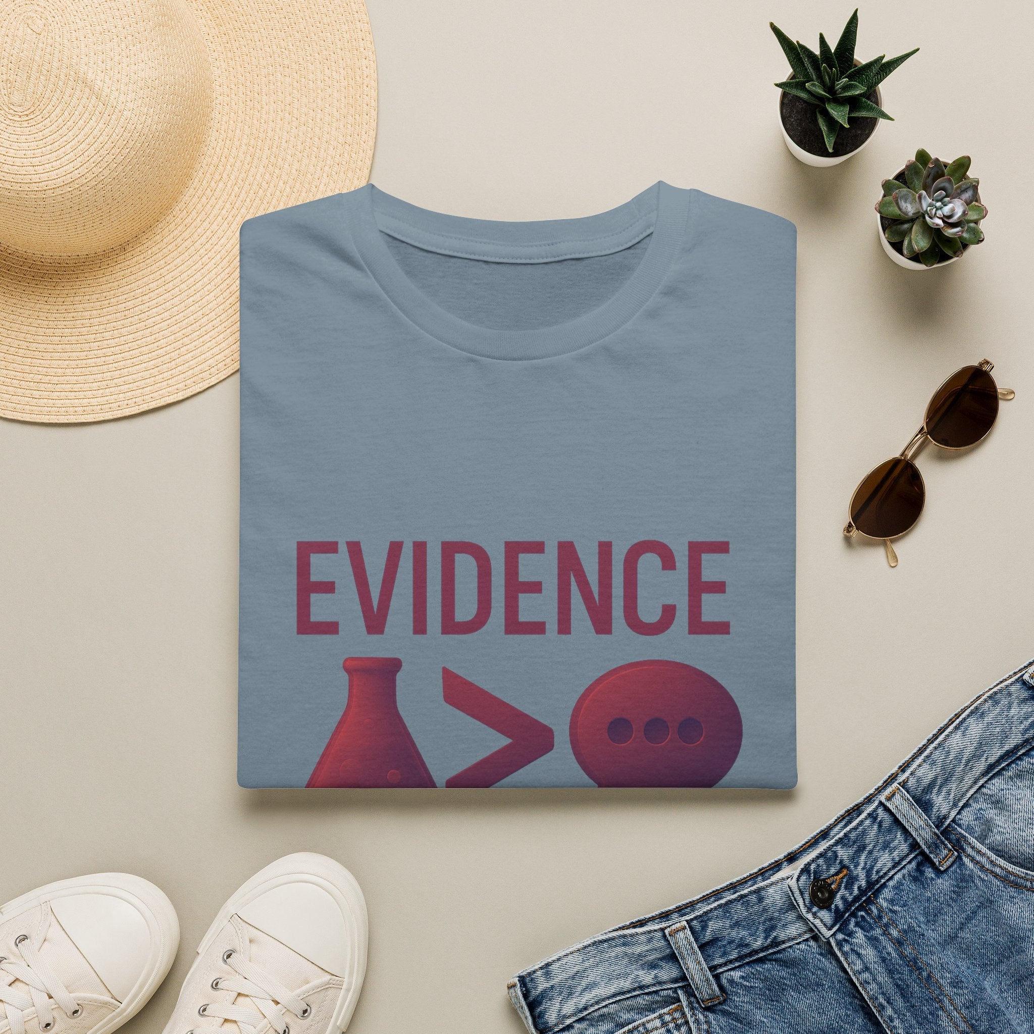 Evidence Over Opinion T-Shirt — Science & Critical Thinking Tee