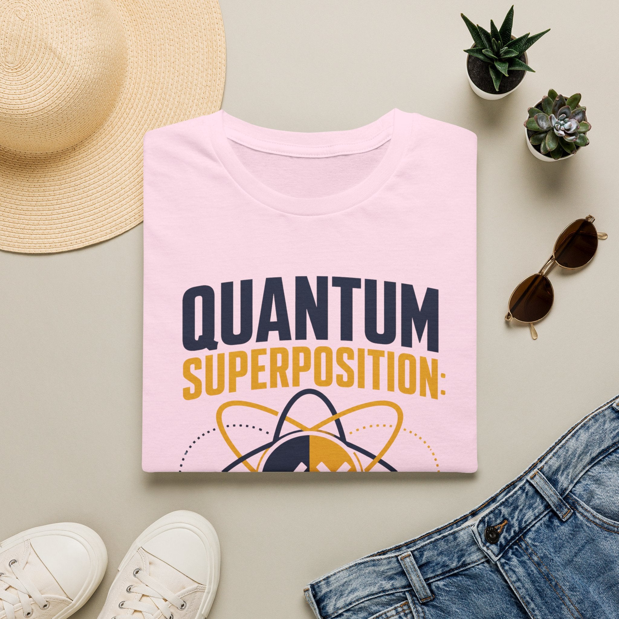 Quantum Superposition T-Shirt — Funny Science Tee (“Right and Wrong at the Same Time”)