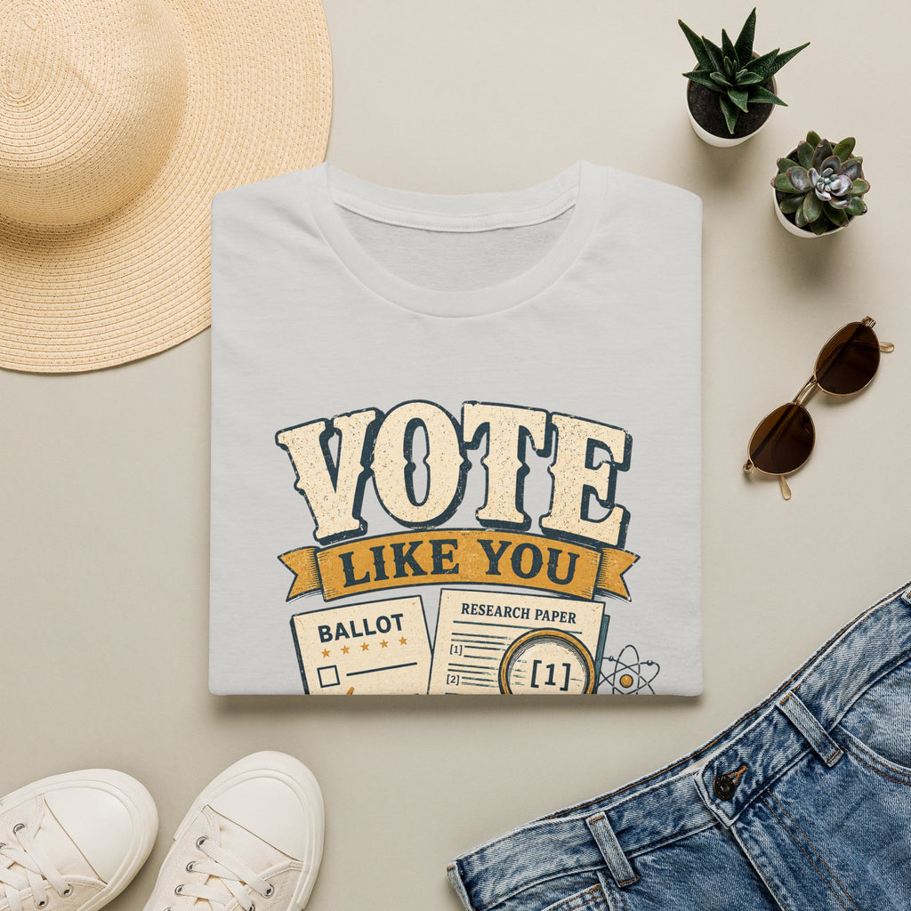 "Vote Like You Read the Footnotes" Vintage Voter Education Tee