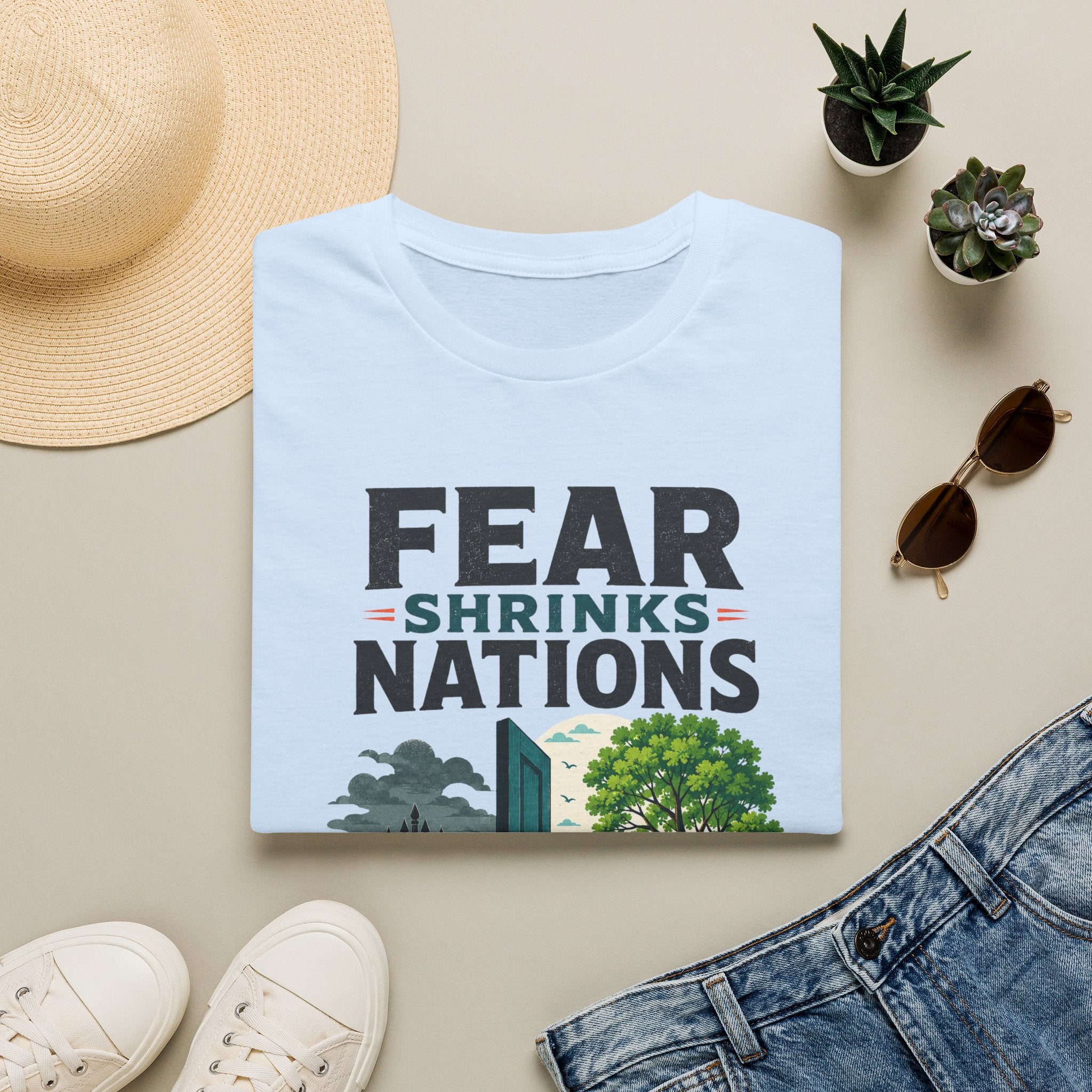 Fear Shrinks Nations T-Shirt — Inspirational “People Grow Them” Graphic Tee