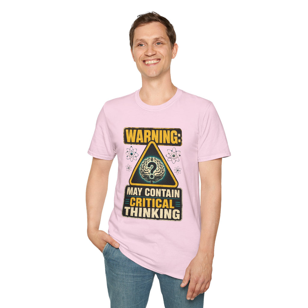 "WARNING: May Contain Critical Thinking" Graphic Tee