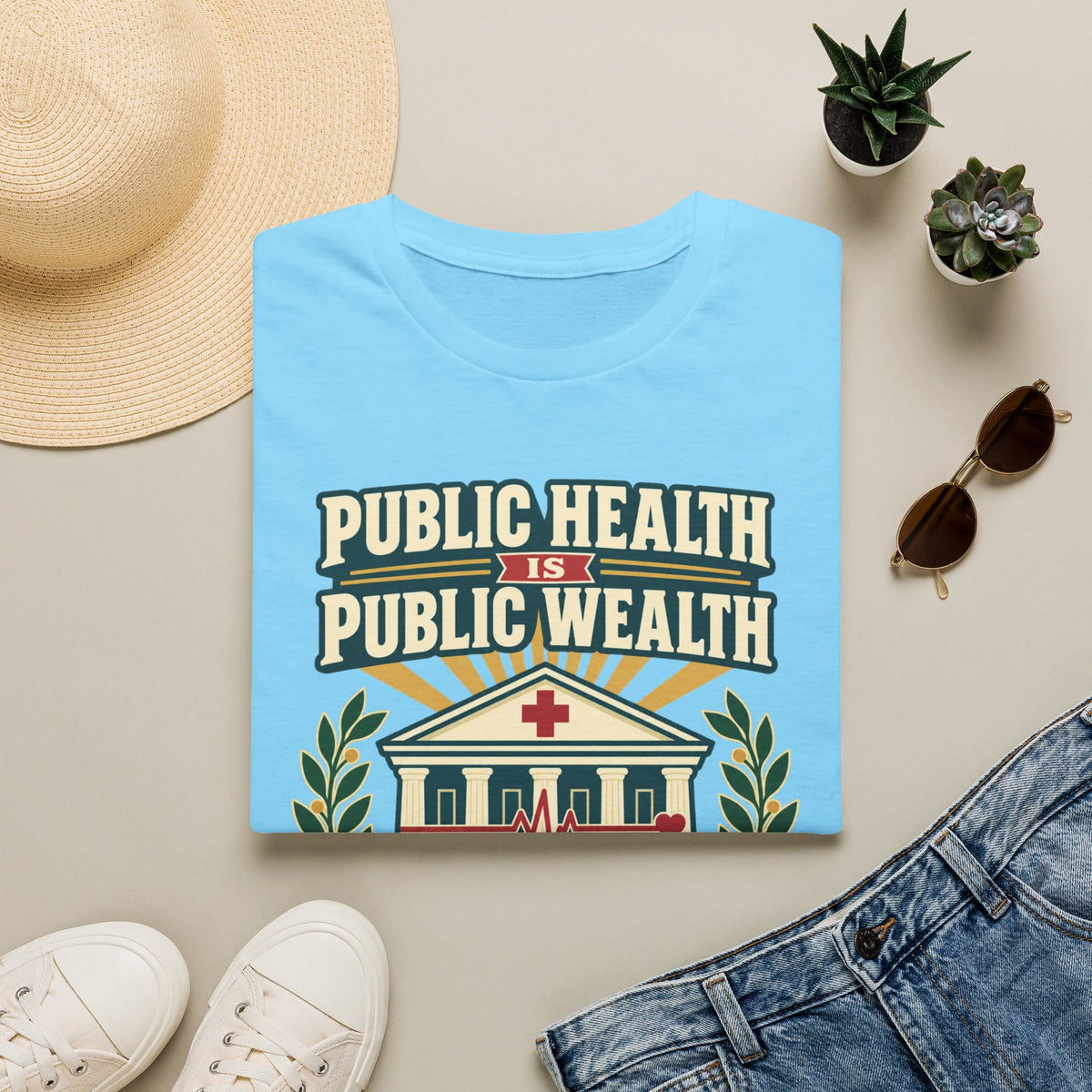 Public Health Is Public Wealth T-Shirt — 'Care For All' Community Health Tee