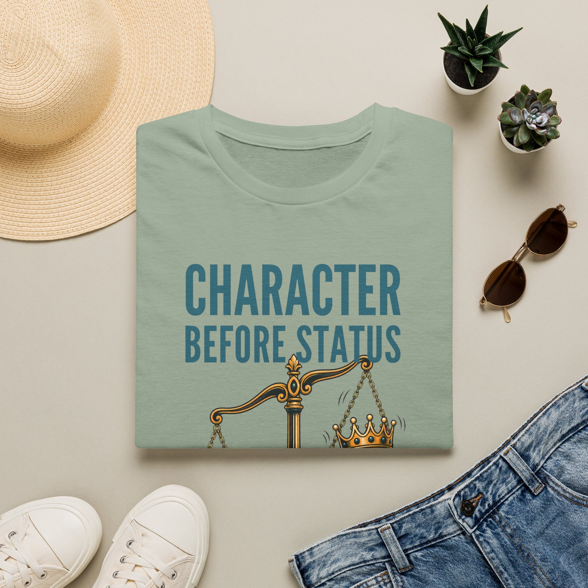 Character Before Status T-Shirt — Scales & Crown Inspirational Graphic Tee