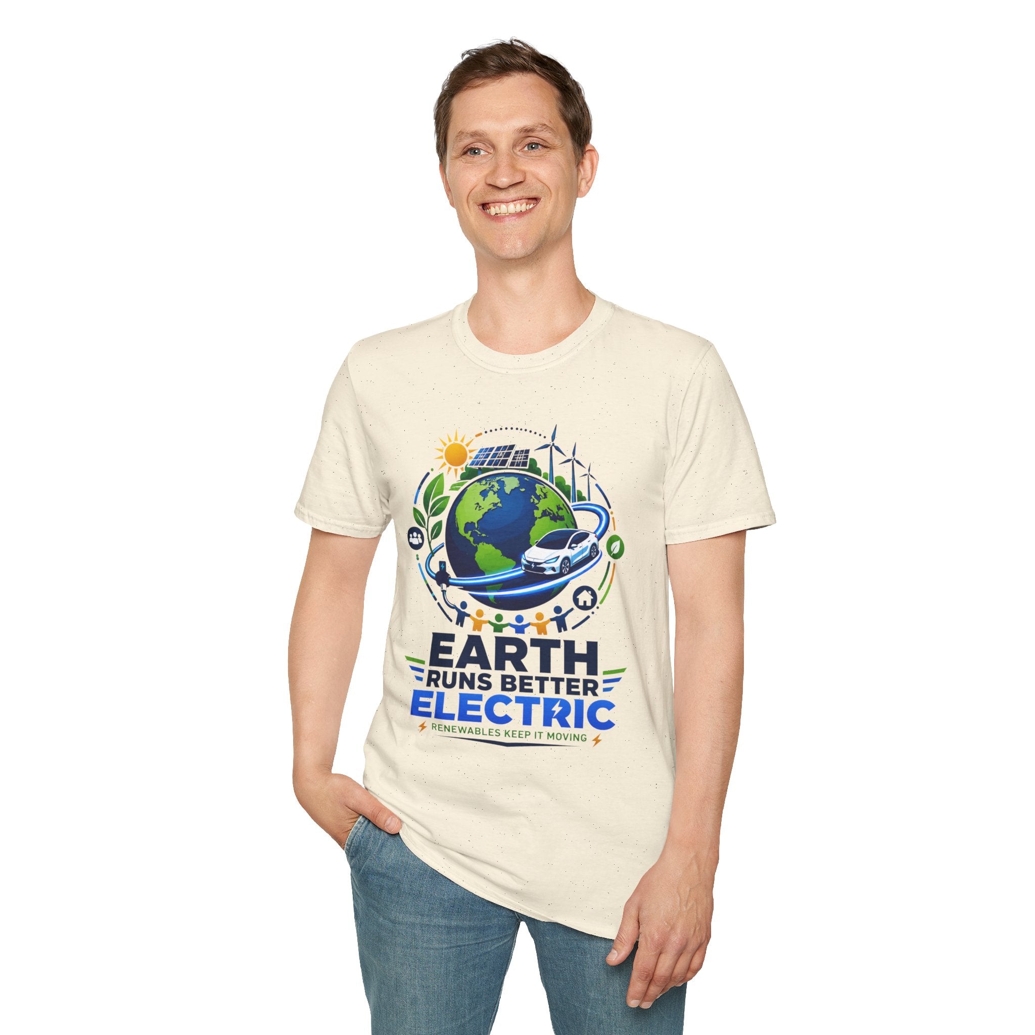 Earth Runs Better Electric Eco-Friendly EV Graphic Tee