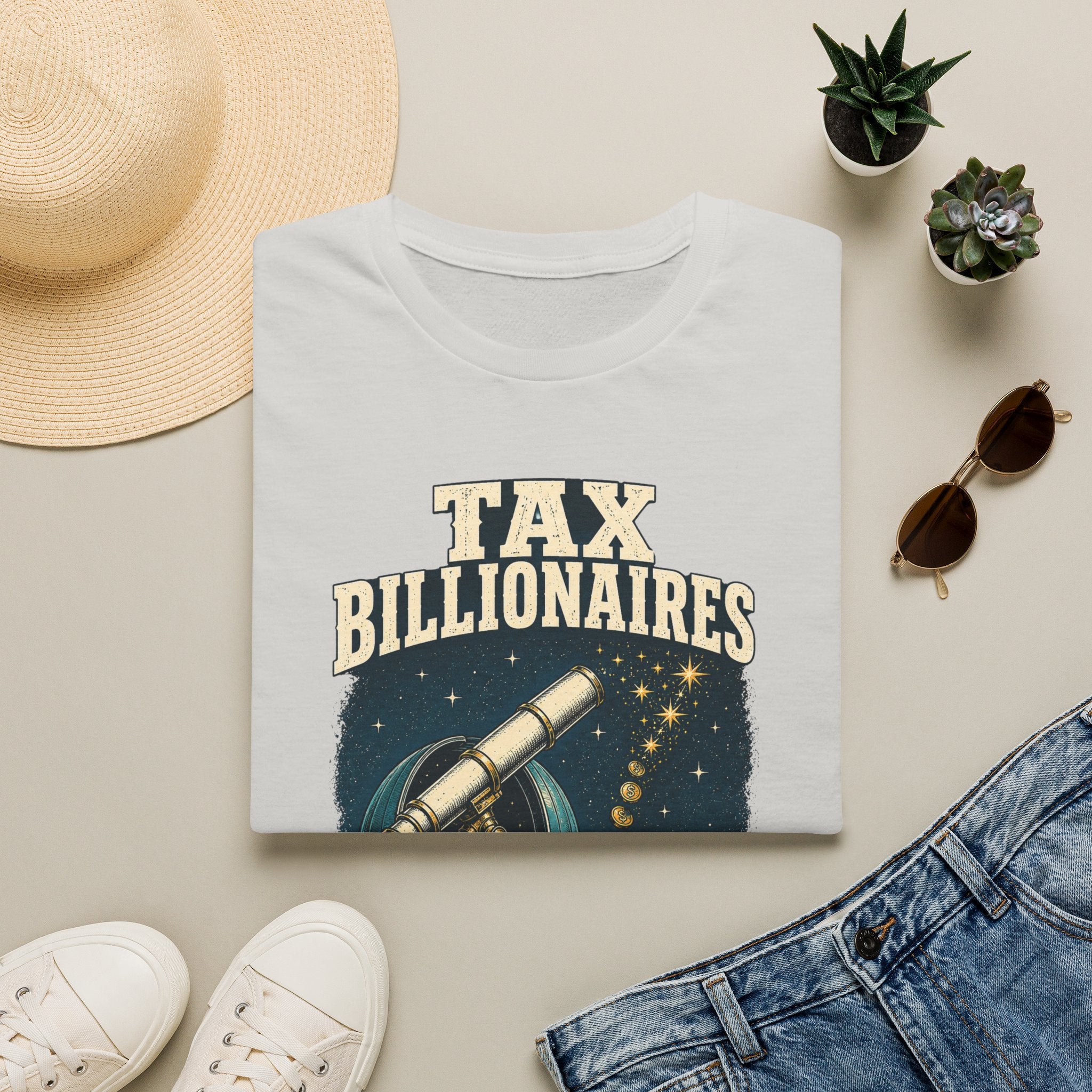 “Tax Billionaires” Telescope Graphic