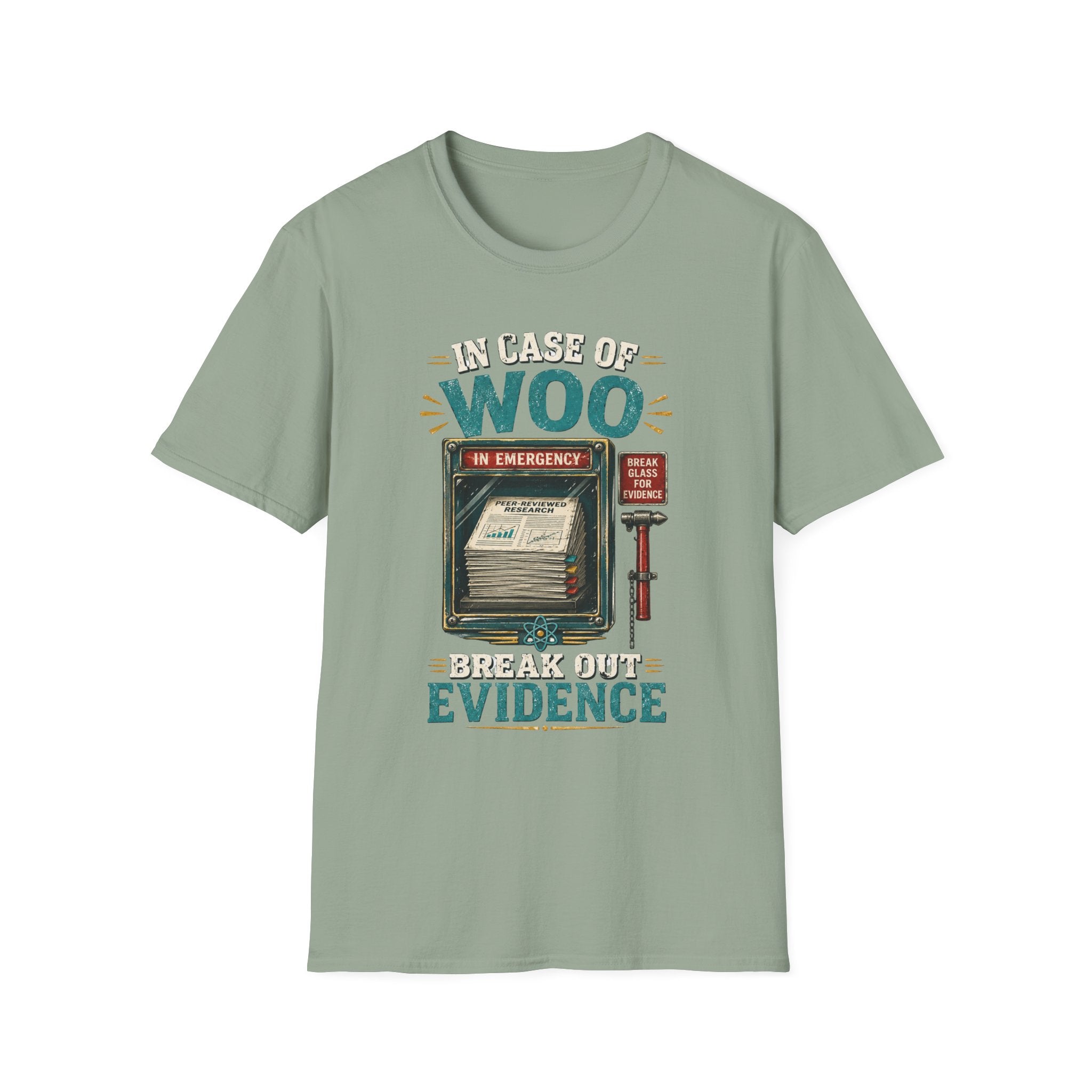 T-Shirt — "In Case of Woo" Emergency Evidence Graphic Tee