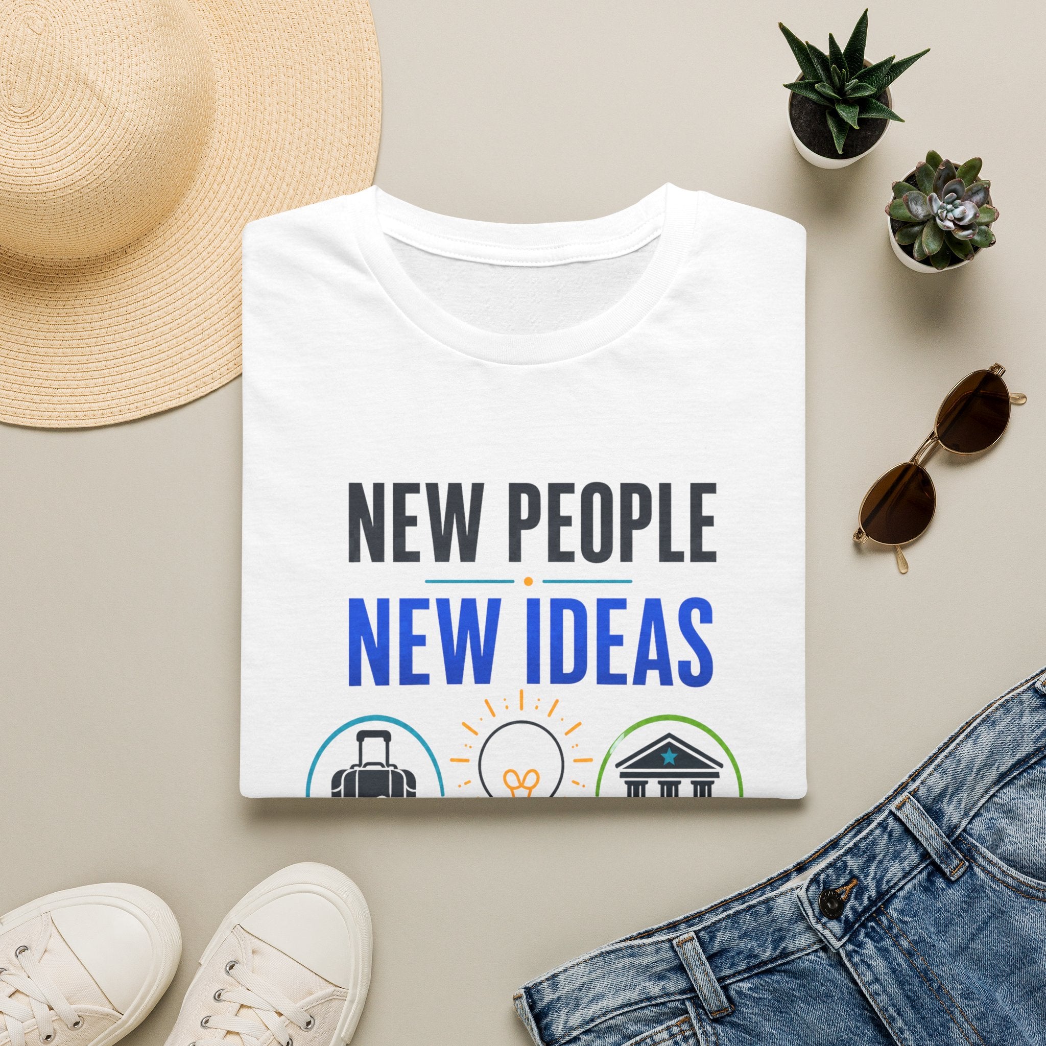 T-Shirt — "New People New Ideas, Stronger Future" Inspirational Graphic Tee