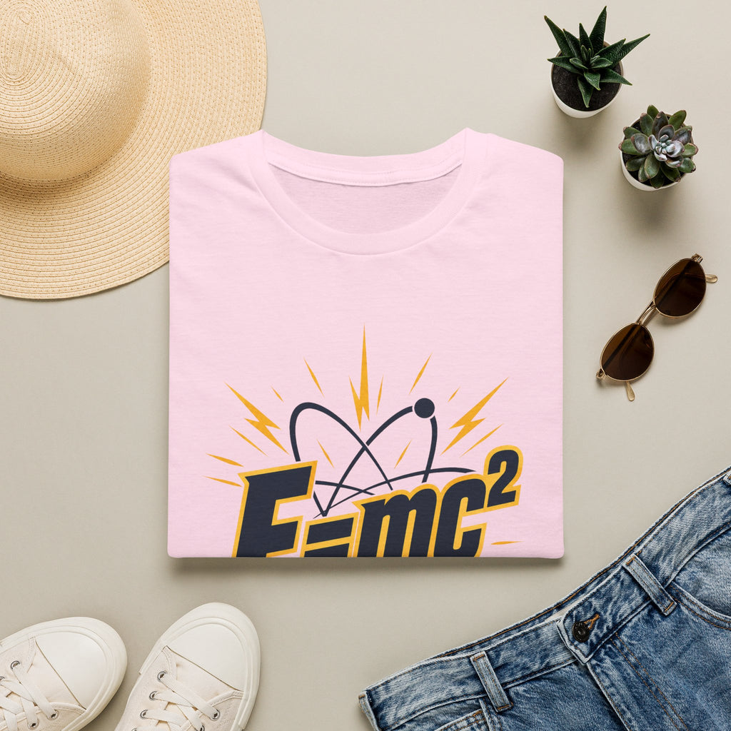 E=mc Atom Graphic T-Shirt — Retro Science Tee for Physics Lovers