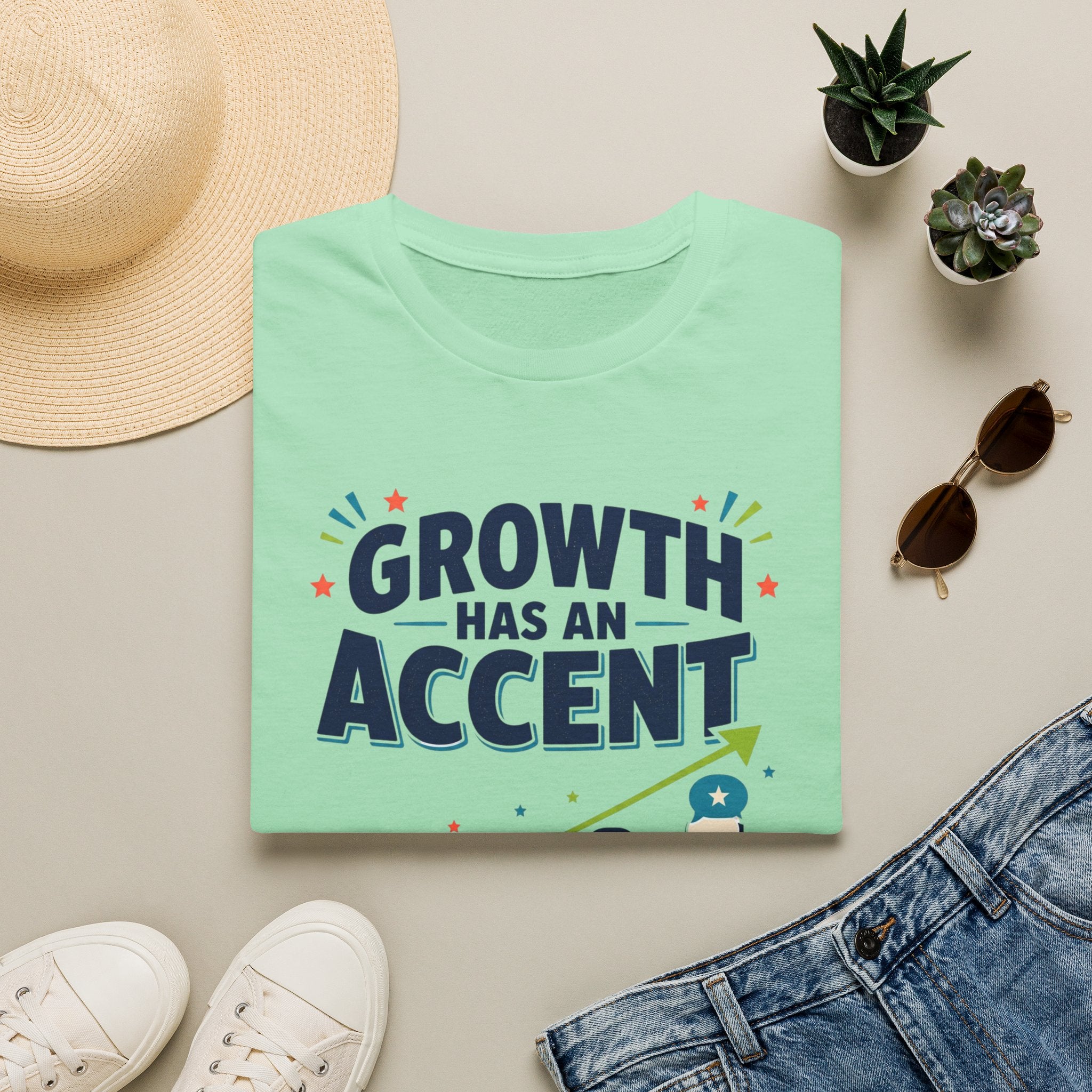 Growth Has An Accent T‑Shirt — Motivational Entrepreneur Growth Tee