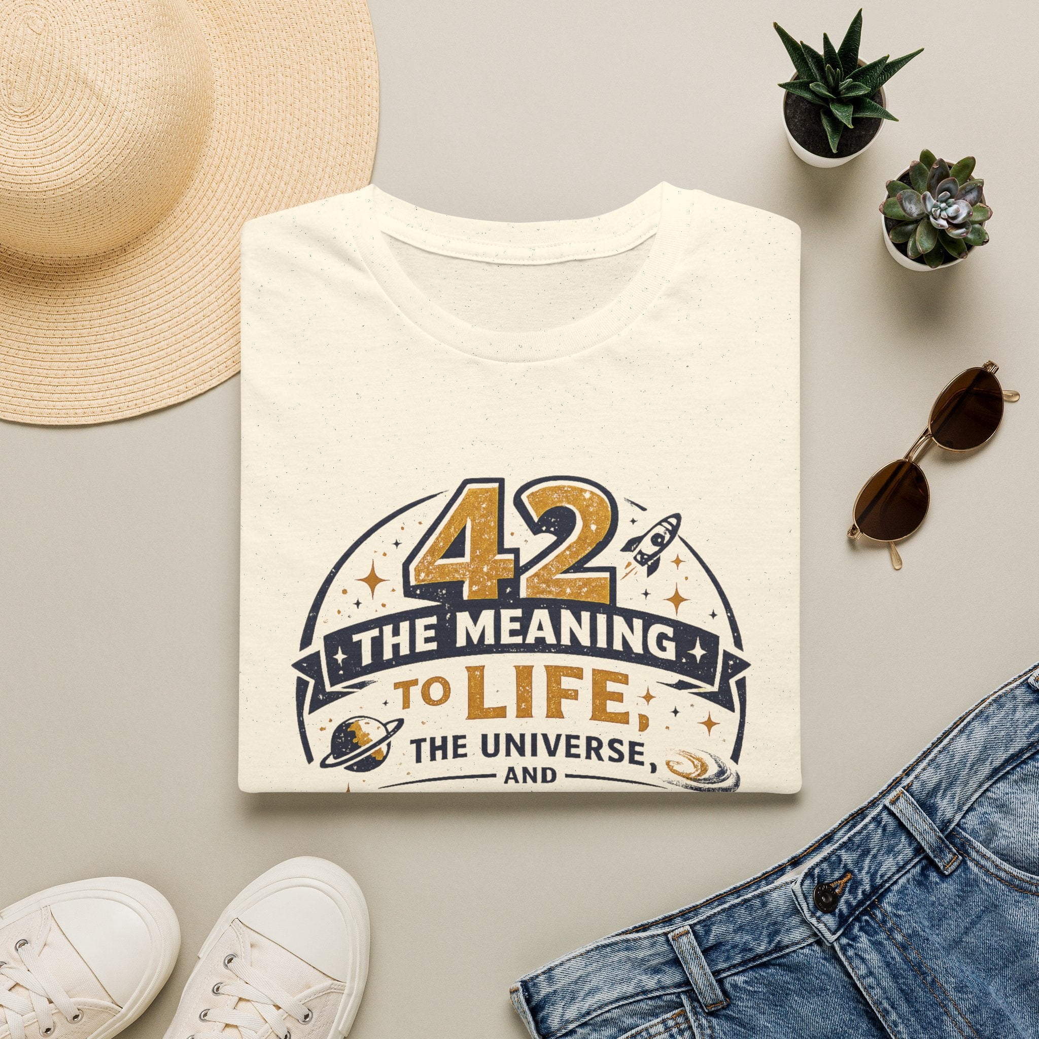 42 The Meaning To Life T-Shirt — Funny Hitchhiker’s Guide Galaxy Tee