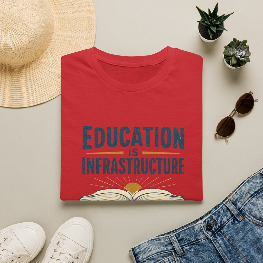 Education Is Infrastructure T-Shirt — Pro-Teachers Advocacy Tee