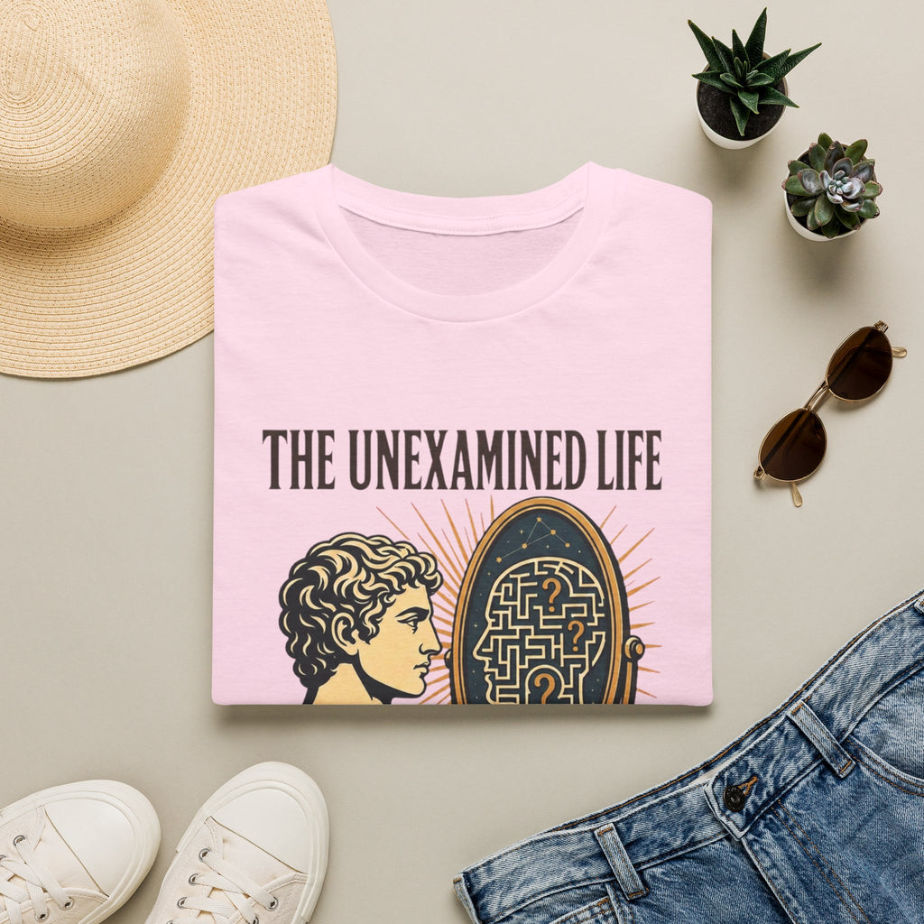 'The Unexamined Life' Philosophical Graphic Tee (Mirror Maze Design)