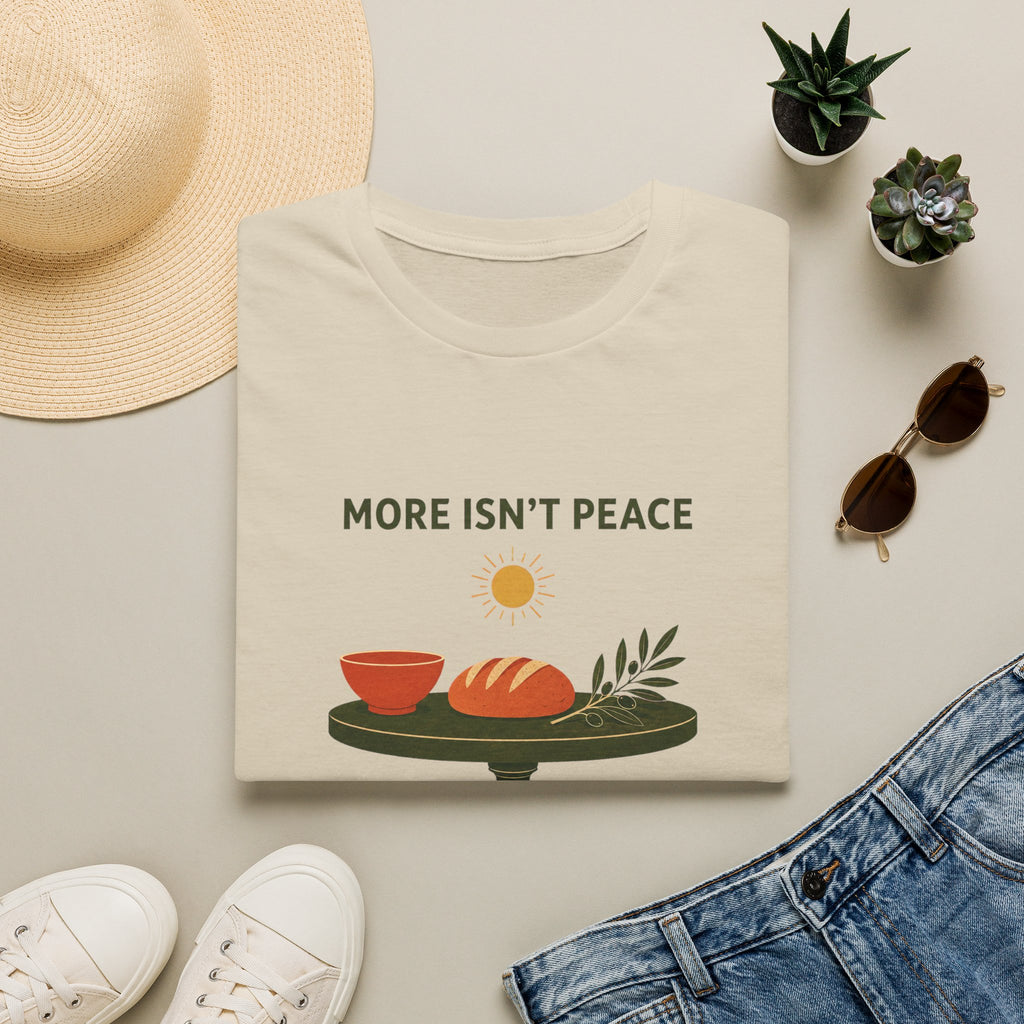 “More Isn't Peace, Enough Is” Minimalist Kitchen Illustration