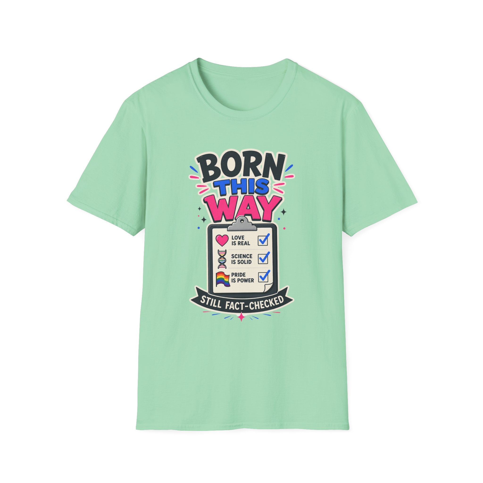 Born This Way T-Shirt — Pride LGBTQ+ Checklist Graphic Tee