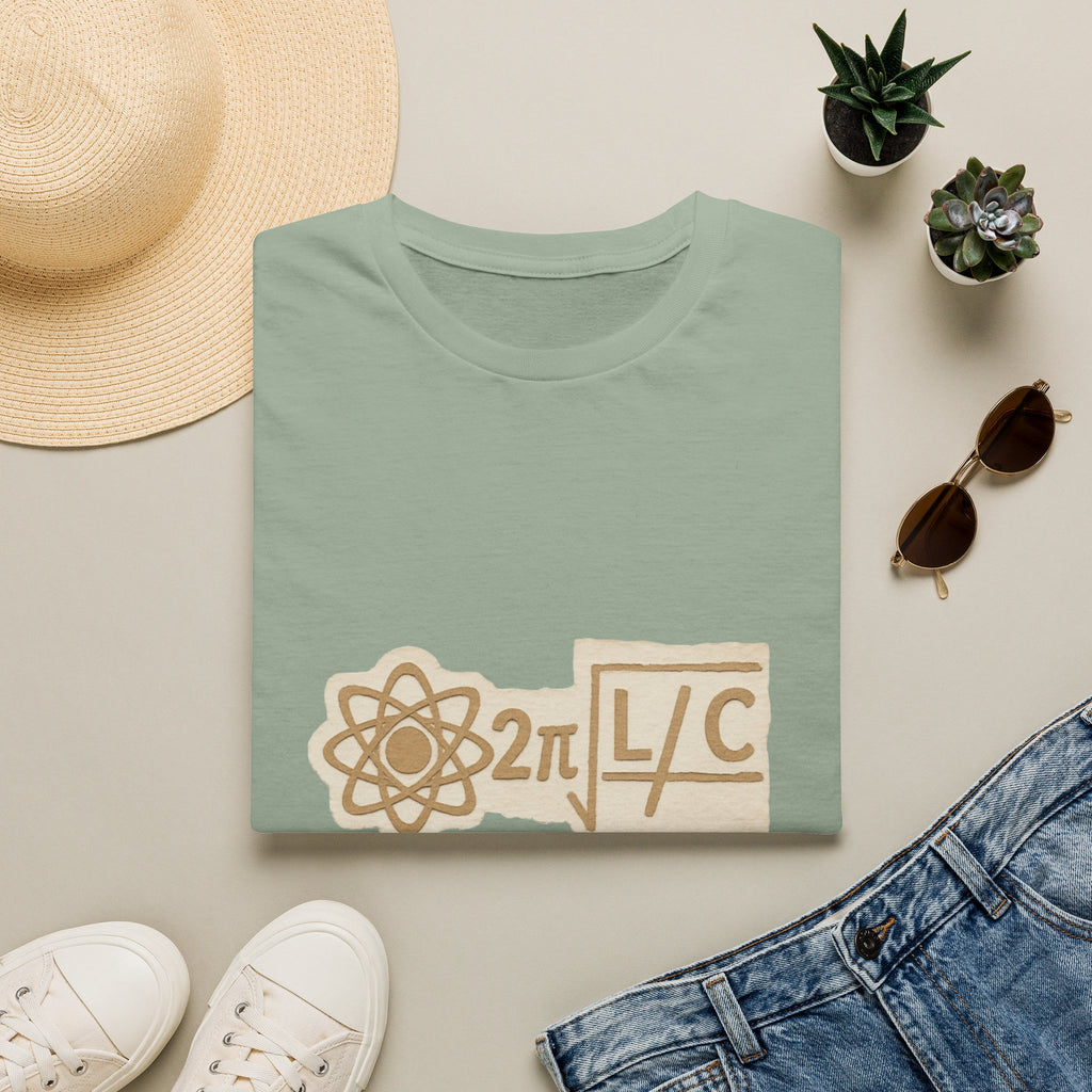 Physics Joke T-Shirt — '2π L/C' Retro Atom Graphic (I Used My Game to Be Here)