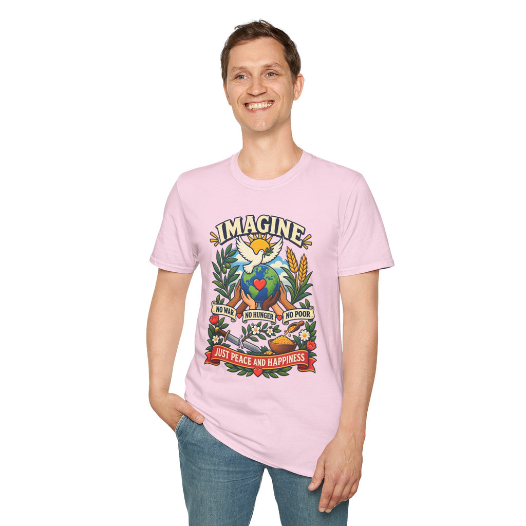 Imagine Peace T-Shirt — Dove, Earth & Plants Graphic Tee