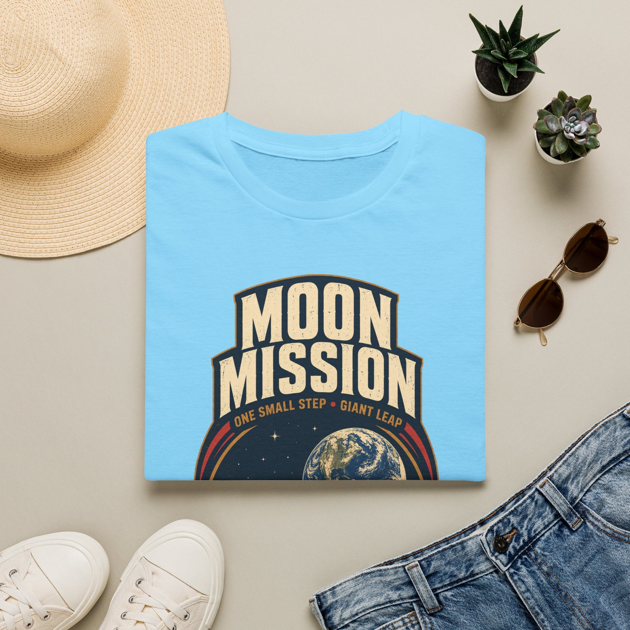 Moon Mission T‑Shirt — Retro Space Exploration Tee (“One Small Step, Giant Leap”)