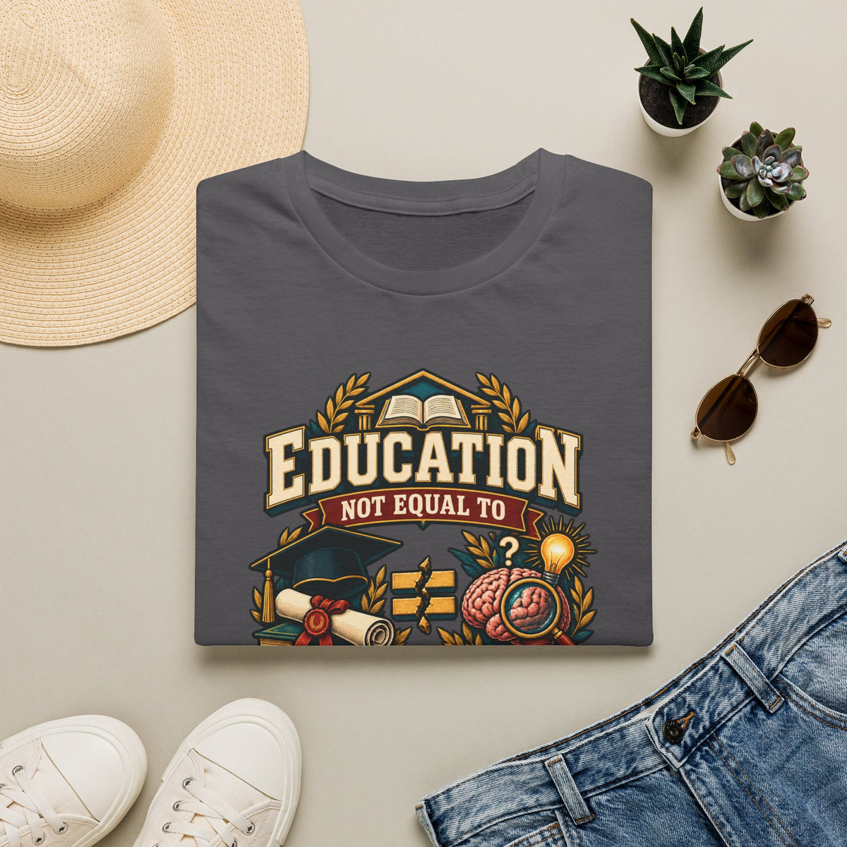 Education Not Equal to Intelligence T-Shirt