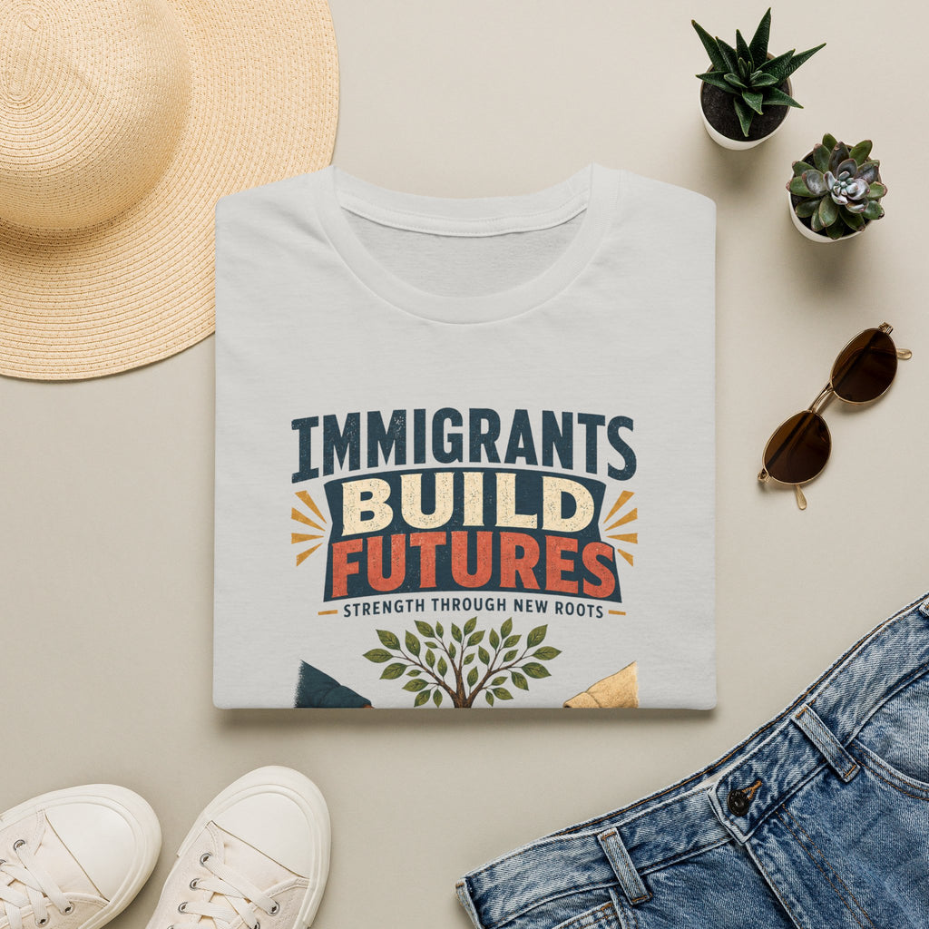 Immigrants Build Futures T-Shirt – Strength Through New Roots Tee