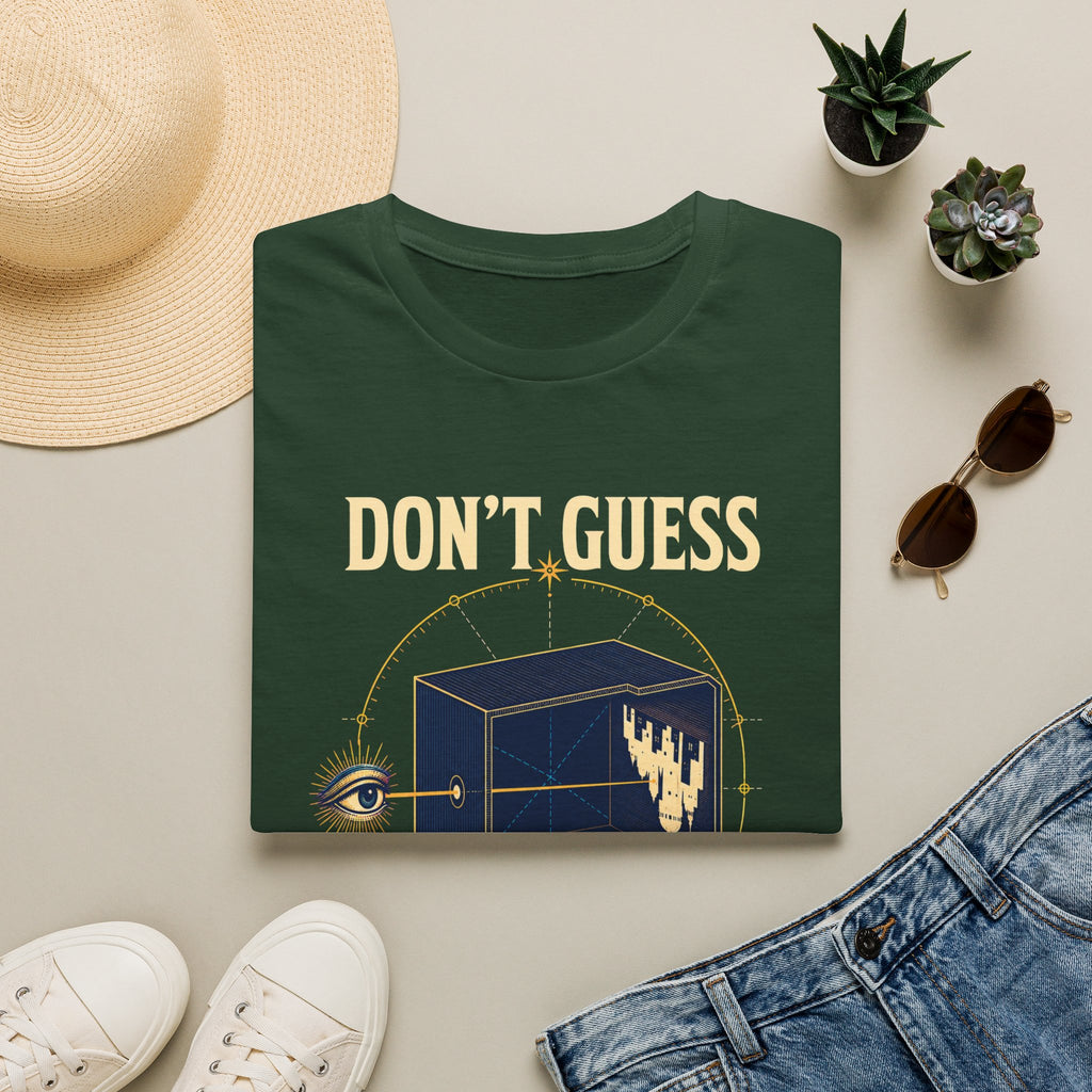Don't Guess Box Graphic T-Shirt — 'Test the Light' Mystical Eye Tee