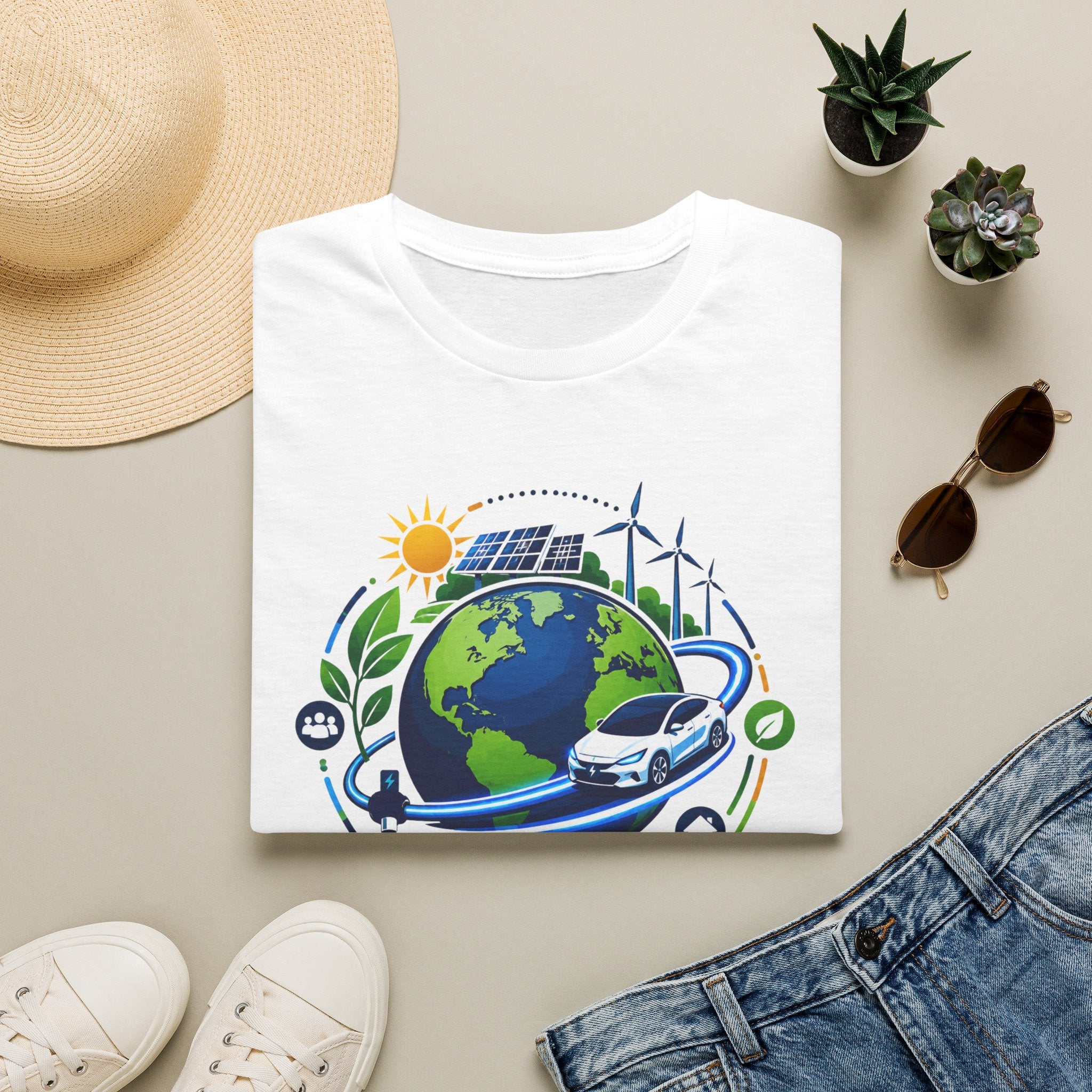 Earth Runs Better Electric Eco-Friendly EV Graphic Tee